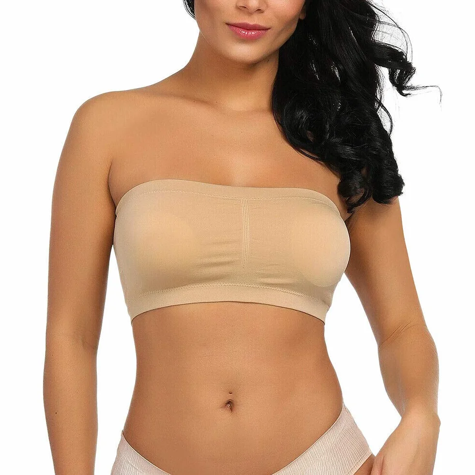 Boolavard Soutien-gorge bandeau Sans couture Extensible Sans bretelles