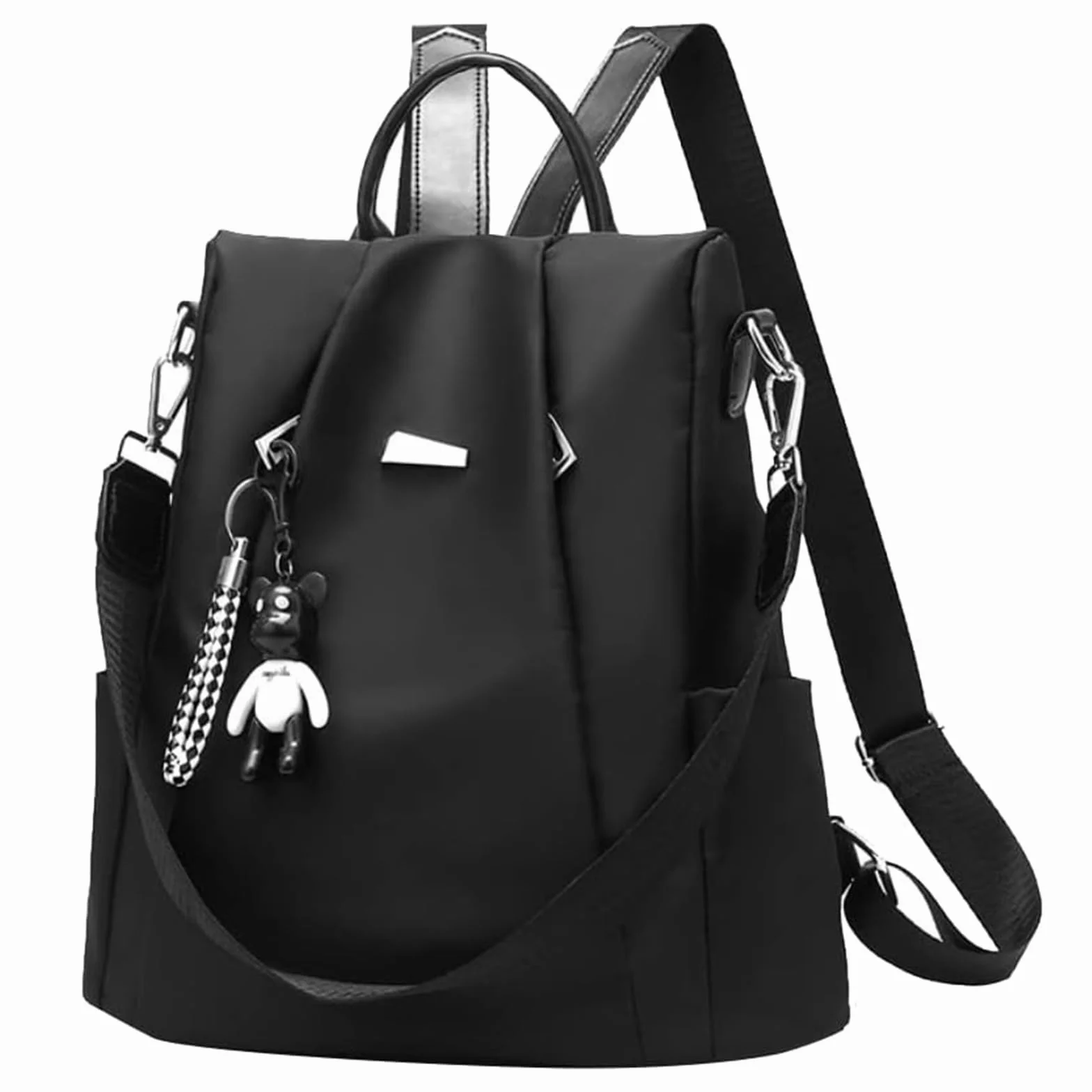 Eshow Sac à Dos Femme Antivol, Petit Sac Bandoulière Léger Voyage Noir