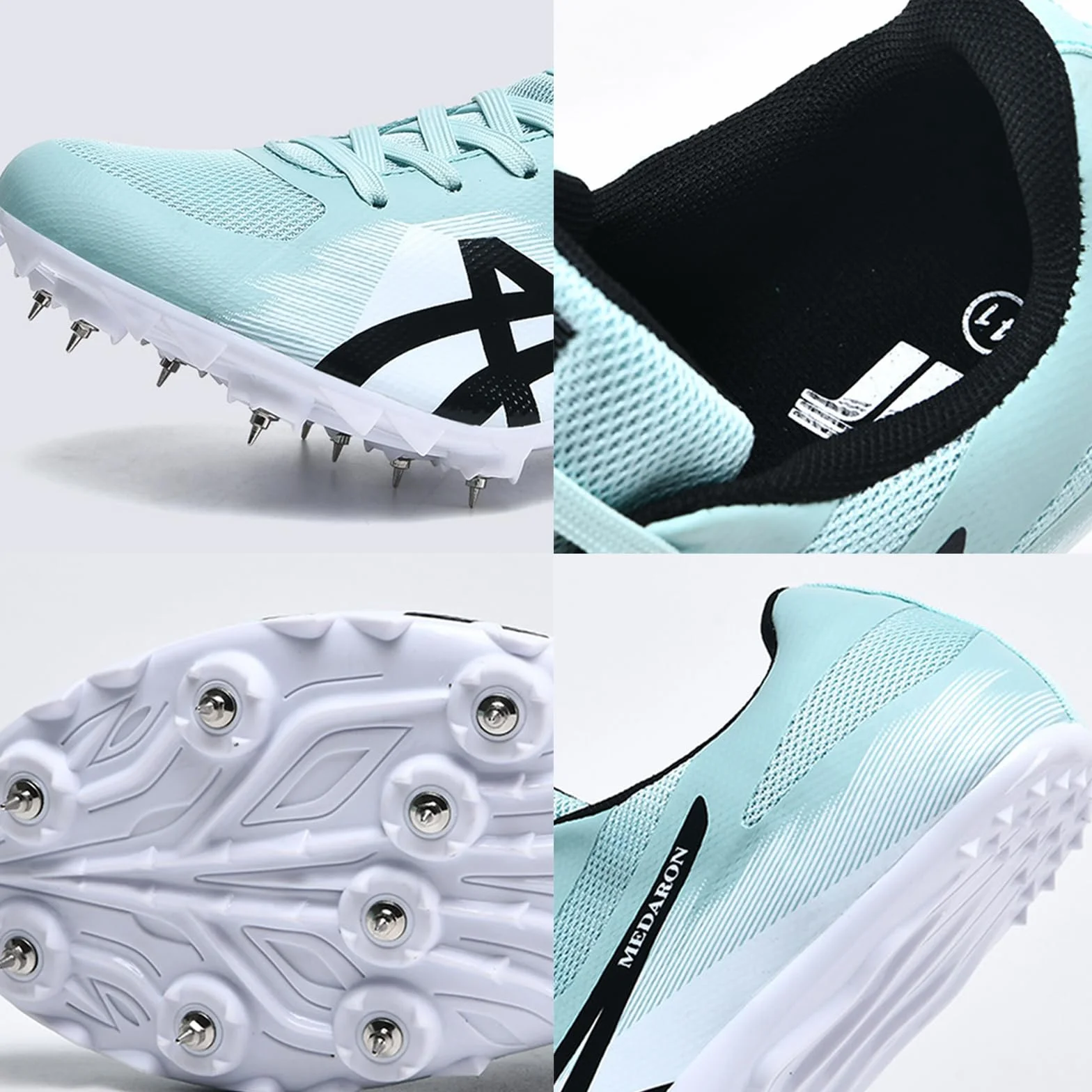 Chaussures de Course À Pointes pour Hommes avec 8 Crampons pour Saut en Hauteur Sprint Saut en Longueur