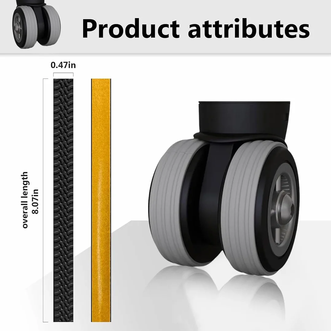 Housses de Roue de Bagages en Silicone 8 pcs Protection Valise Voyage Réduction Bruit Vibrations