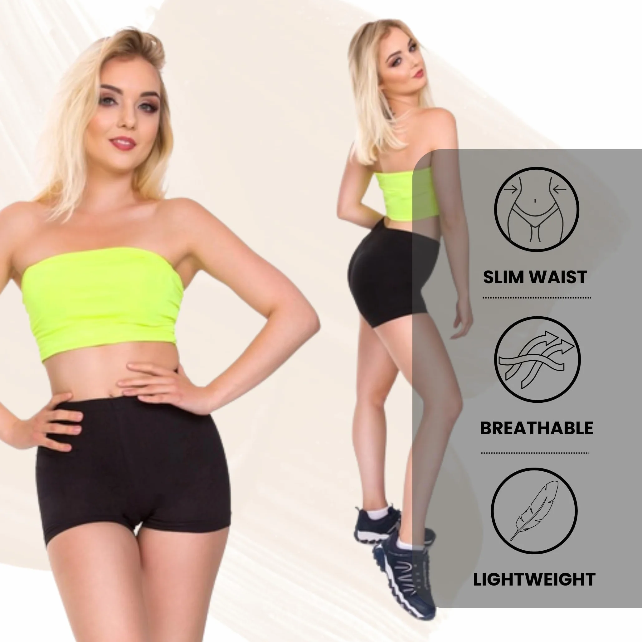 FUTURO FASHION Short Moulant de Yoga Coton Doux Extensible Tailles 36-50