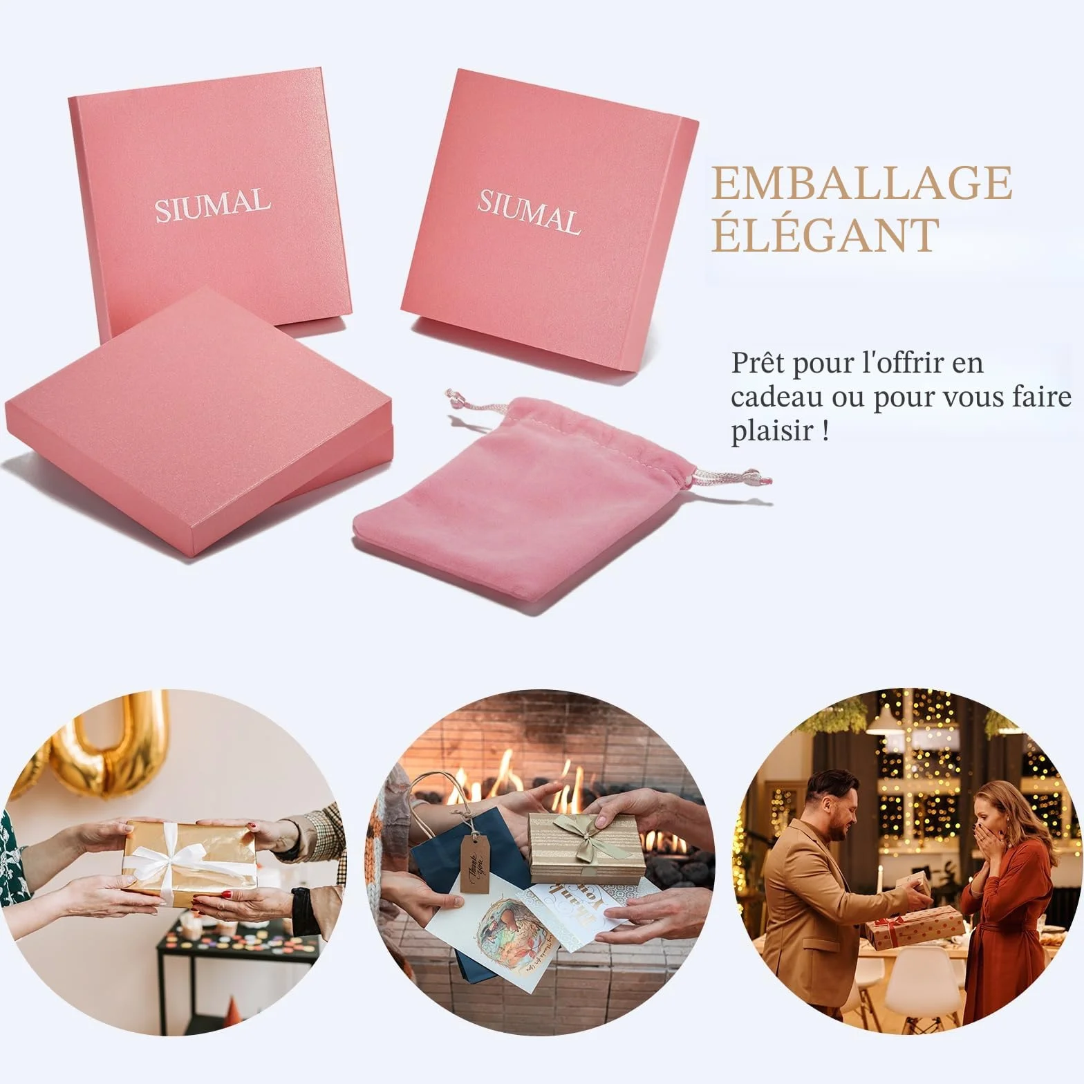 SIUMAL Bracelet Femme Pierre Naturelle Acier Inoxydable Bohème Cadeau Anniversaire Noël Maman