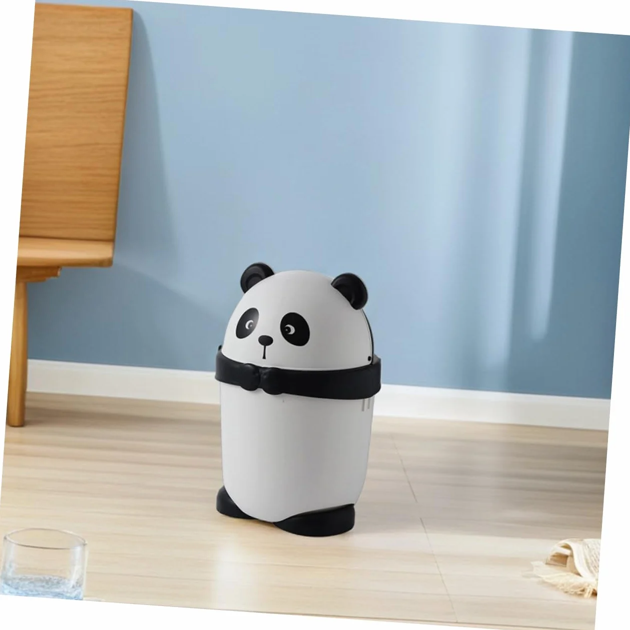 INOOMP Poubelle Mignonne Panda avec Couvercle Rabattable en Pp Cuisine et Salon