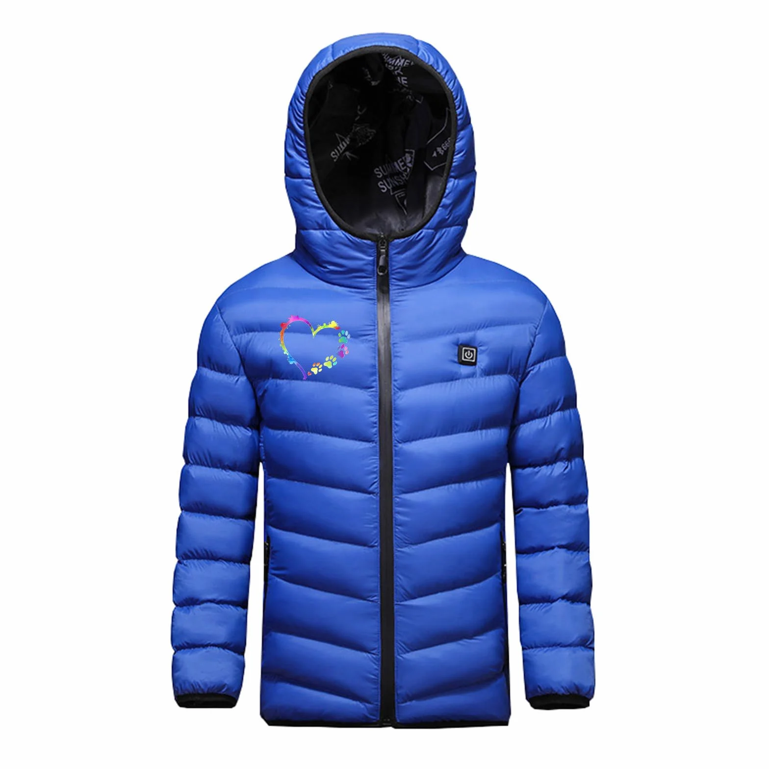 Manteau Doudoune Chauffant Enfants avec 3 Zones de Chauffage Charge USB pour Ski Moto