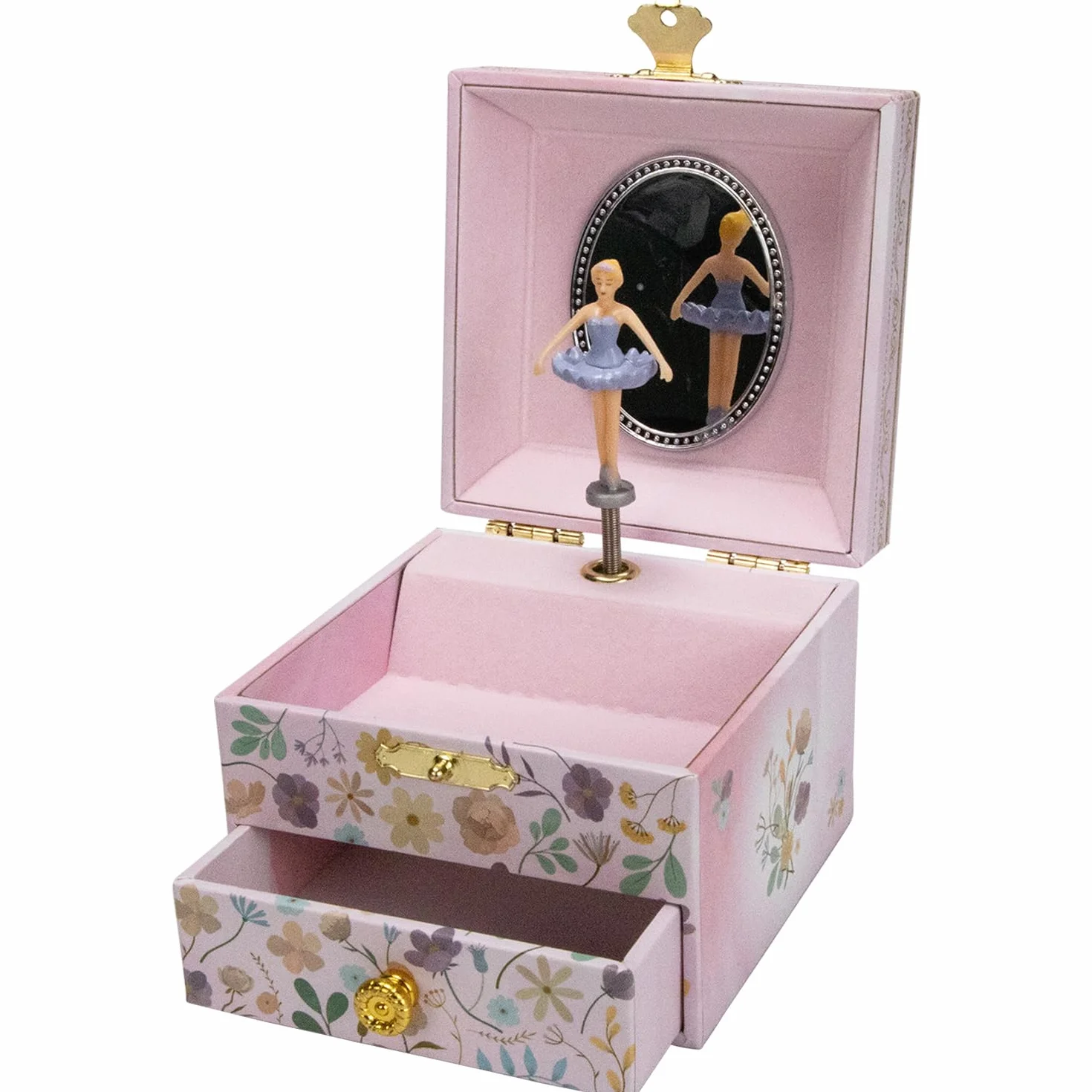 GICO Boîte à bijoux Ballerine avec tiroir pour filles, boîte à musique avec figurine tournante et miroir