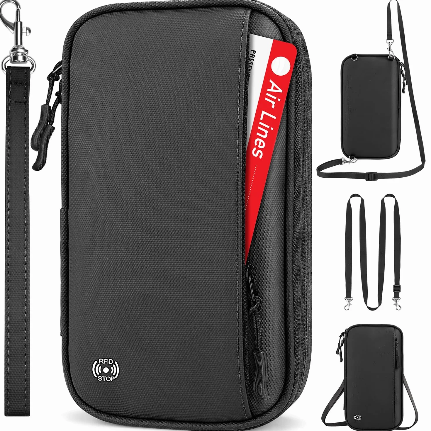 Portefeuille RFID Blocage Pochette Passeport Familial Étui de Voyage Grande Capacité