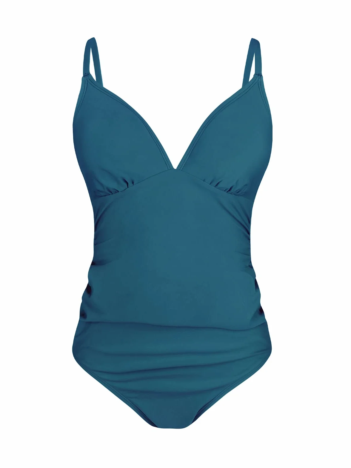 CUPSHE Maillot de Bain de Maternité Une Pièce Bretelles Spaghetti Ruché Réglable
