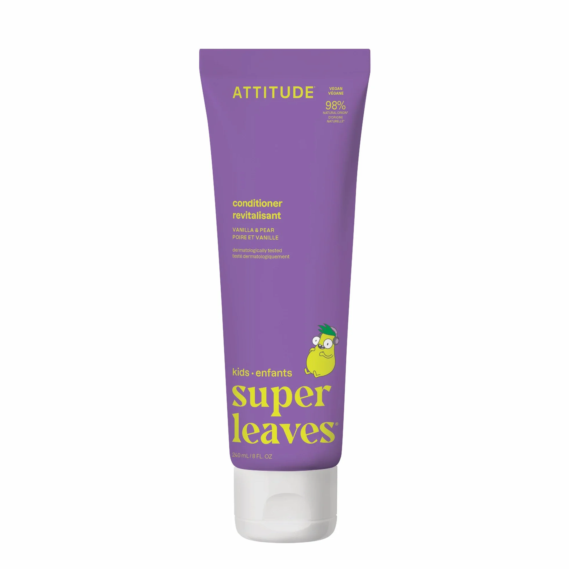 ATTITUDE Après-Shampooing Enfant Cheveux Secs Vanille & Poire 240 mL