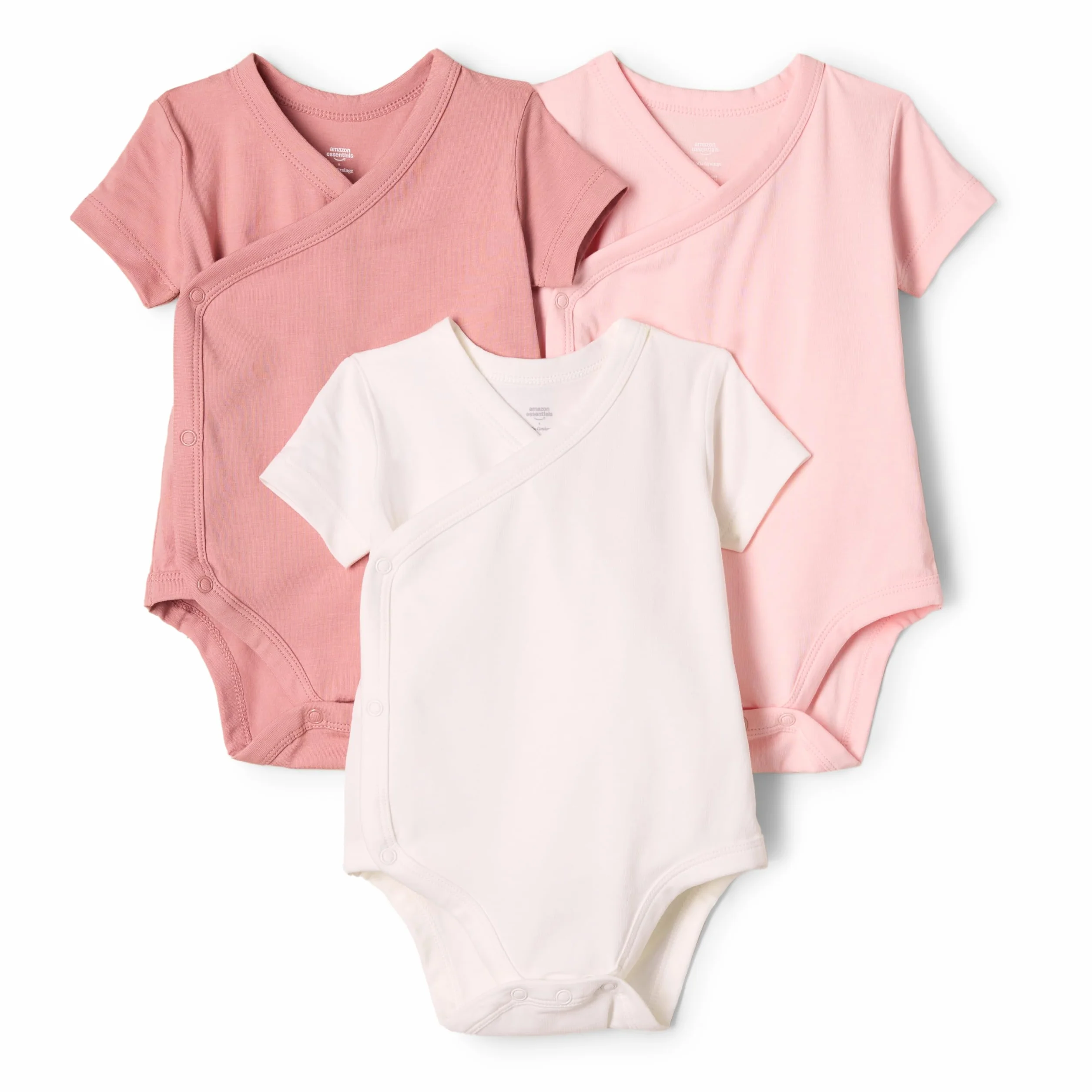 Amazon Essentials x Sofia Grainge Body à Manches Courtes avec Boutons-Pression latéraux Mixte Bébé Lot de 3