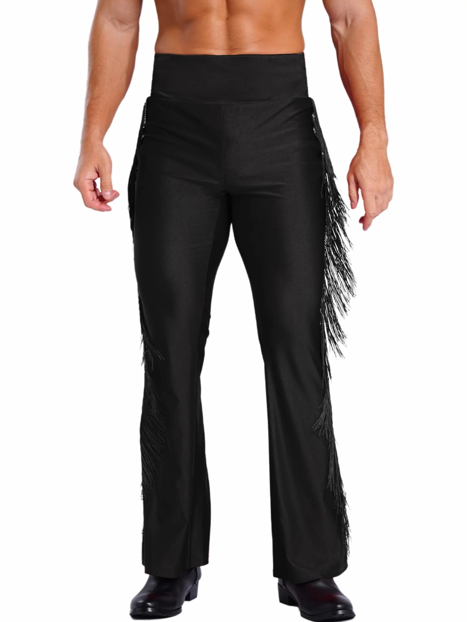 ranrann Ensemble Justaucorps Danse Latine avec Pantalon à Franges Tenue Danse Jazz Tango Chacha