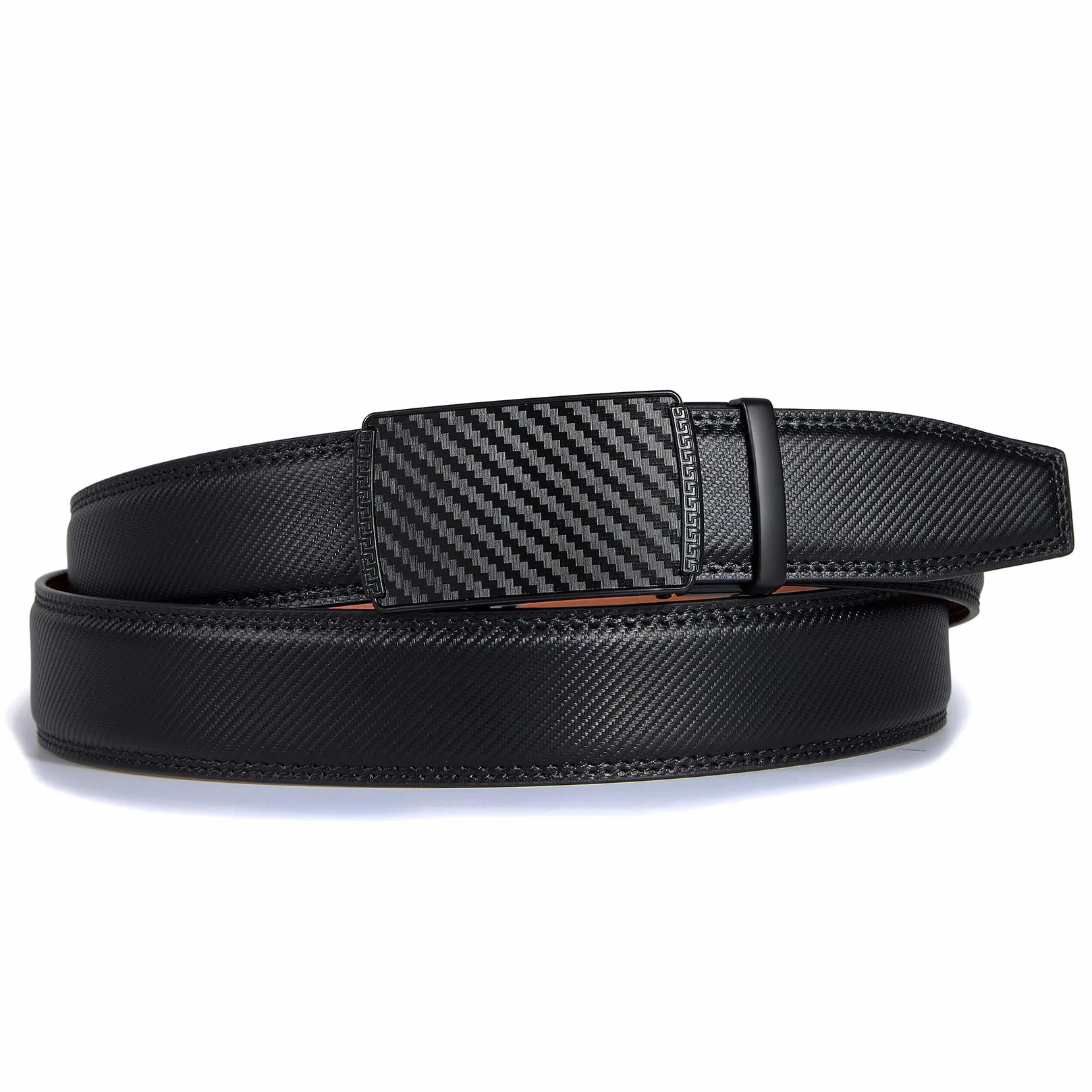 Ceinture Homme Cuir Réglable à Cliquet Boucle Automatique 3.5cm