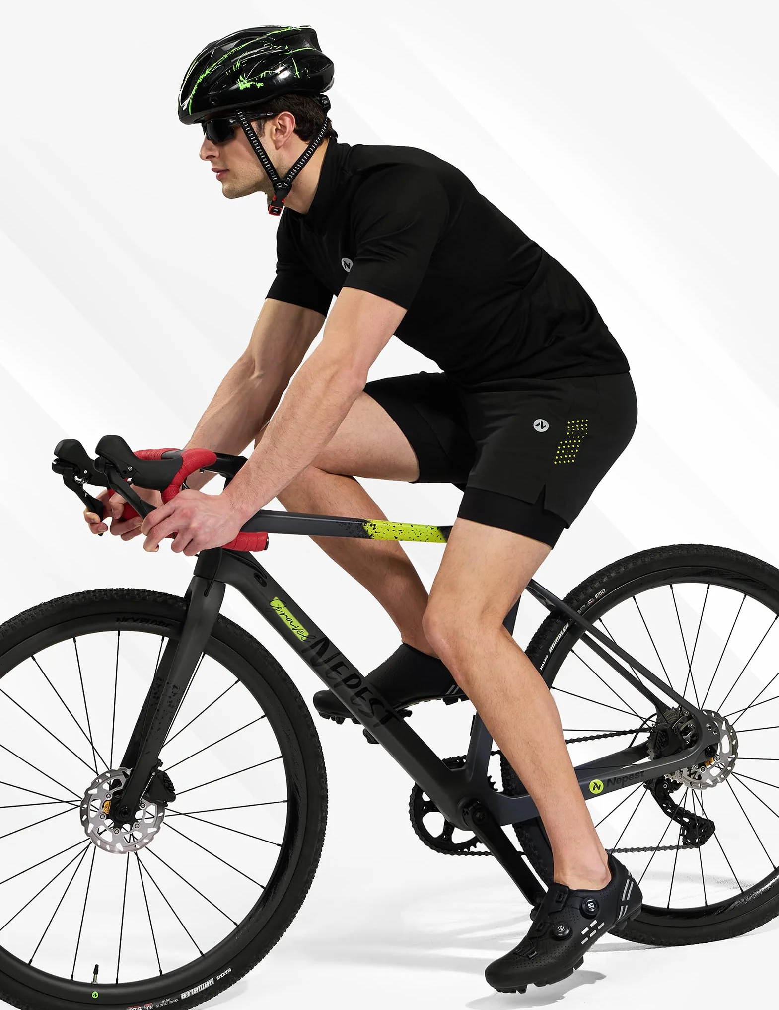 Short VTT Homme Rembourré 4D Poche Ample Respirant Séchage Rapide