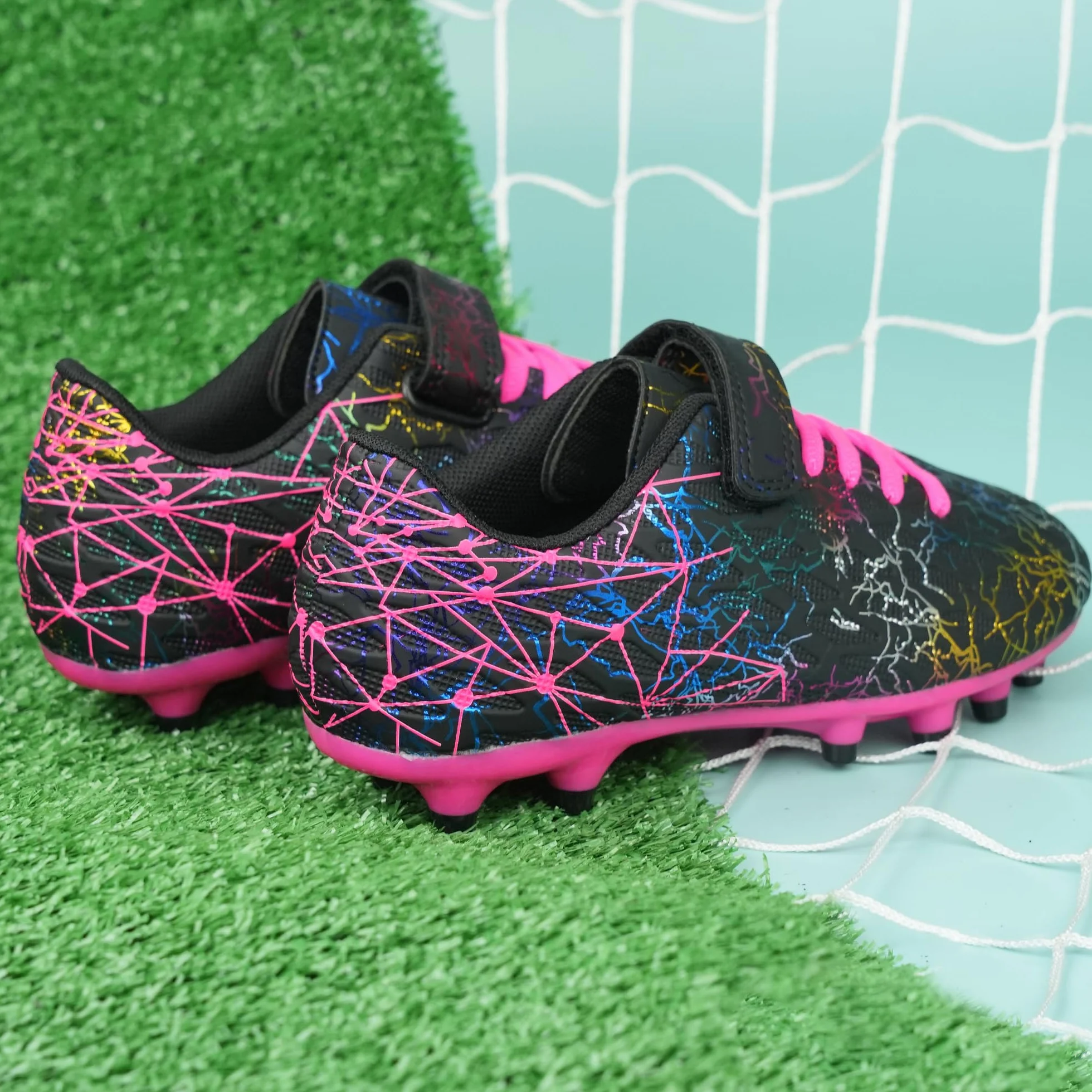 JABASIC Chaussures de Football Enfants avec Protège-Tibias et Chaussettes
