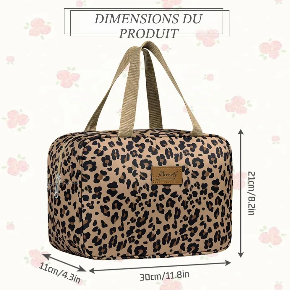 Aucuu Trousse de Toilette Femme Grande Sac de Maquillage Floral étanche Portable Voyage