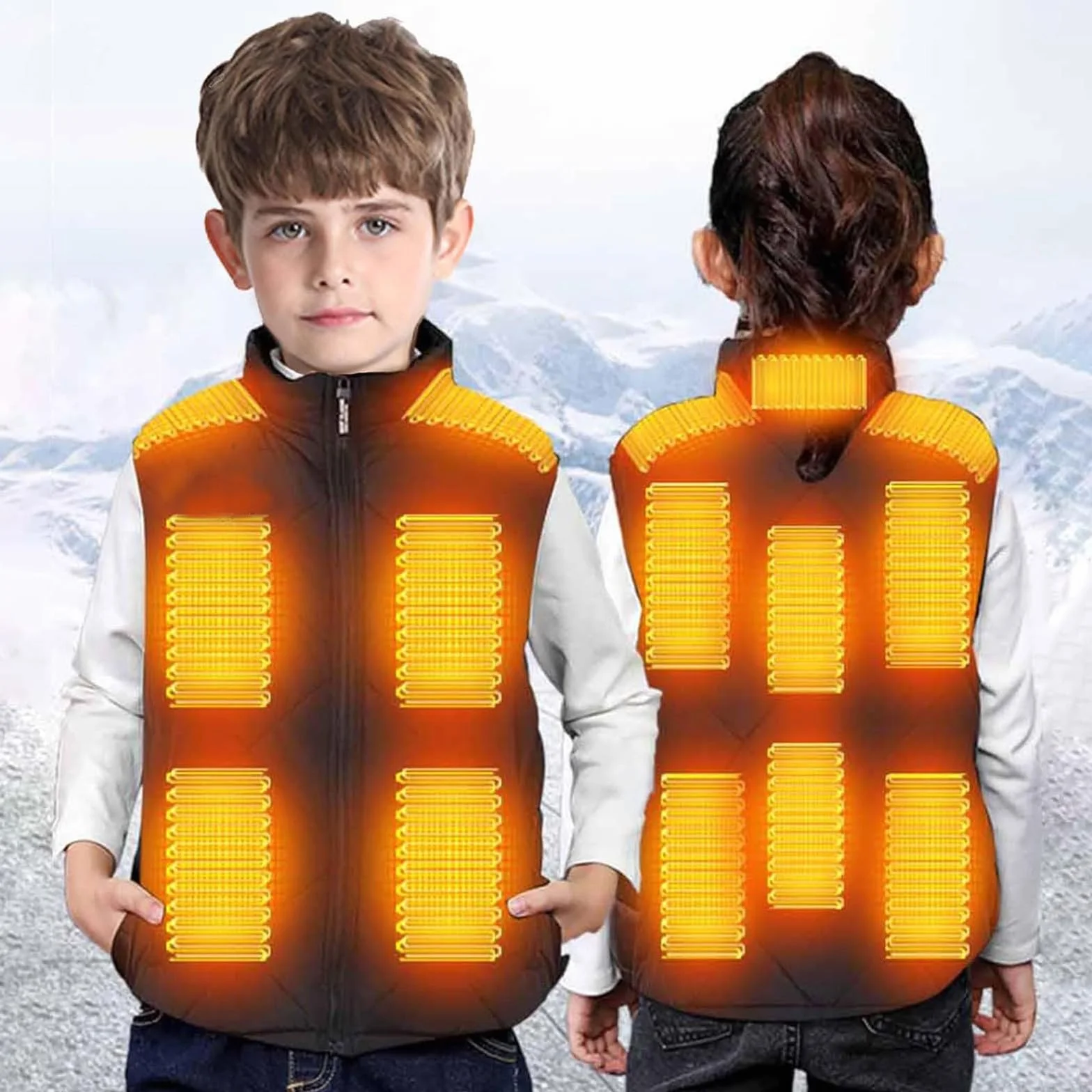 Gilet chauffant enfant USB 13 zones chauffage coupe-vent extérieur