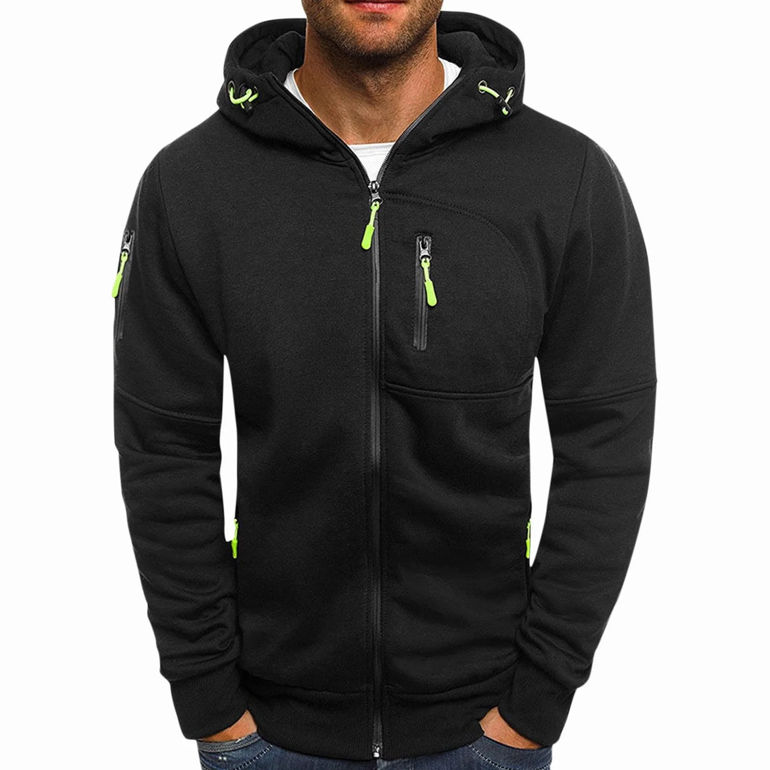 RLEHJN Sweats À Capuche Homme Zippé Chaud Veste Sport Pull Manches Longues Hoodie Sportswear Avec Poche