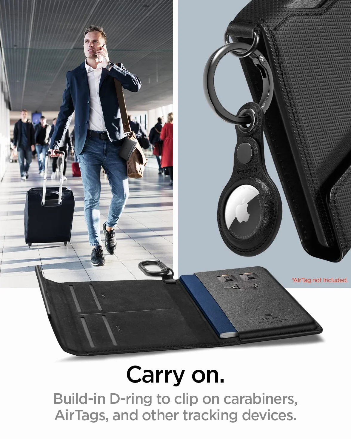Spigen Étui Anti RFID Porte-Passeport en Similicuir