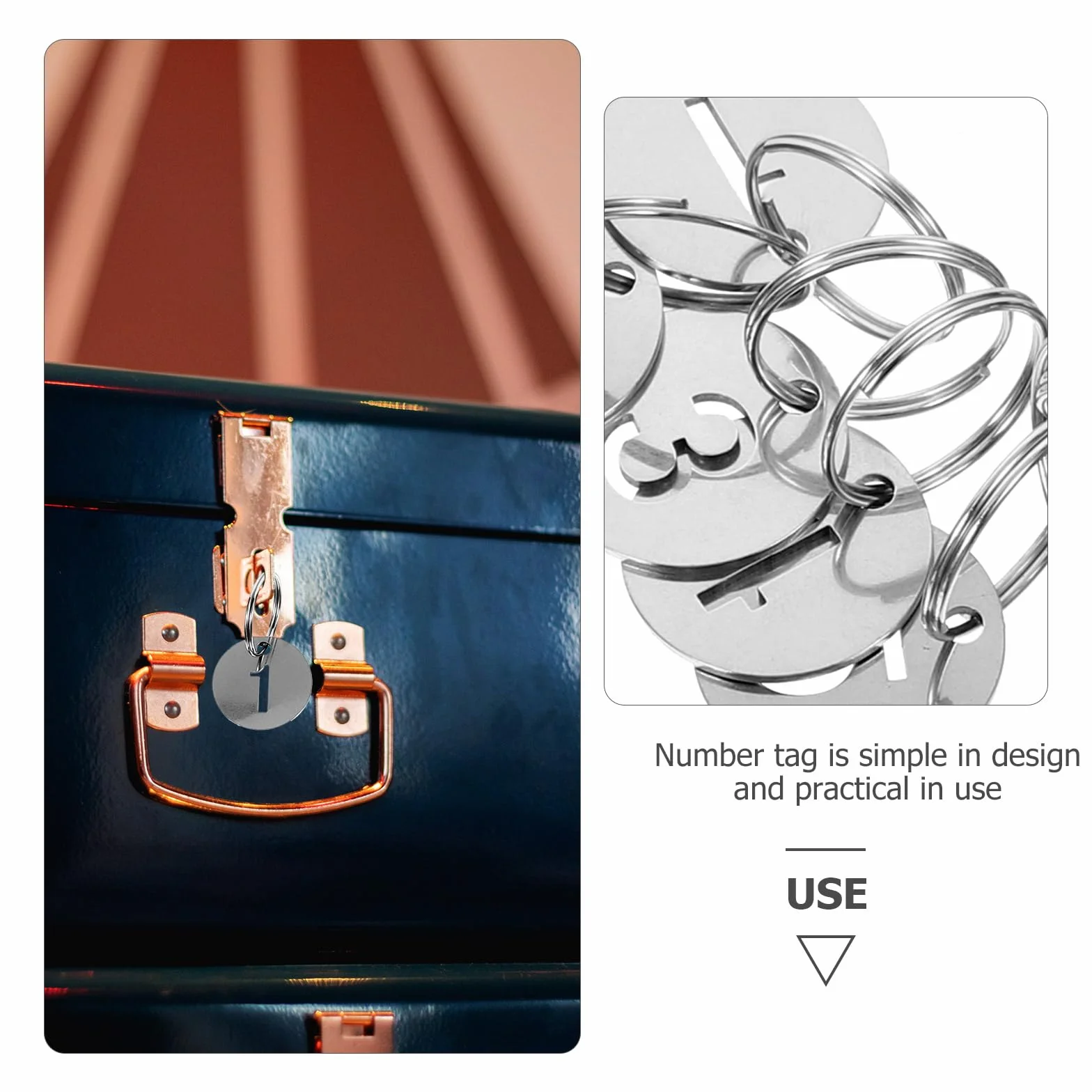 MAGICLULU Étiquettes Numérotées en Acier Inoxydable 30 Pièces Porte-Clés Métal