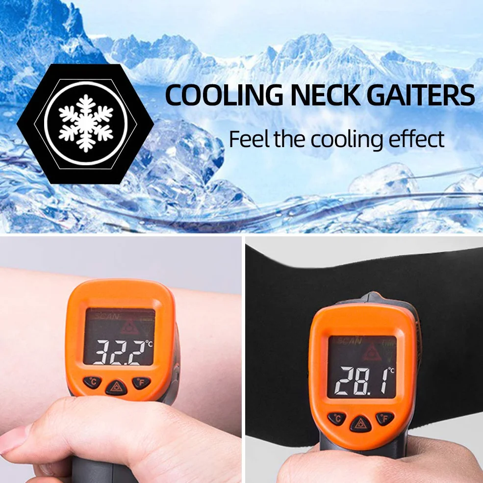ROCKBROS Cache Cou Été en Soie Glace Cool Tour de Cou Frais Respirant Anti-UV Foulard Élastique Facekini Séchage Rapide pour Sport Plein Air