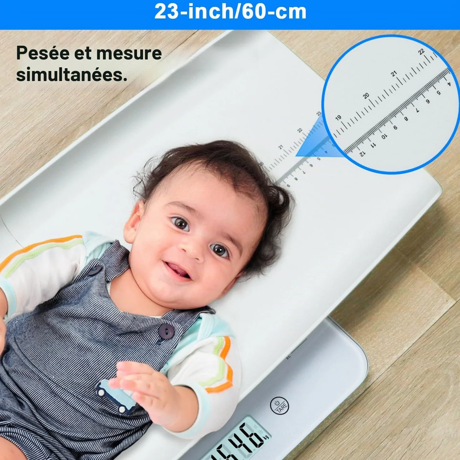 Pèse-bébé numérique 440 lb avec support amovible pour bébés, chats et chiens