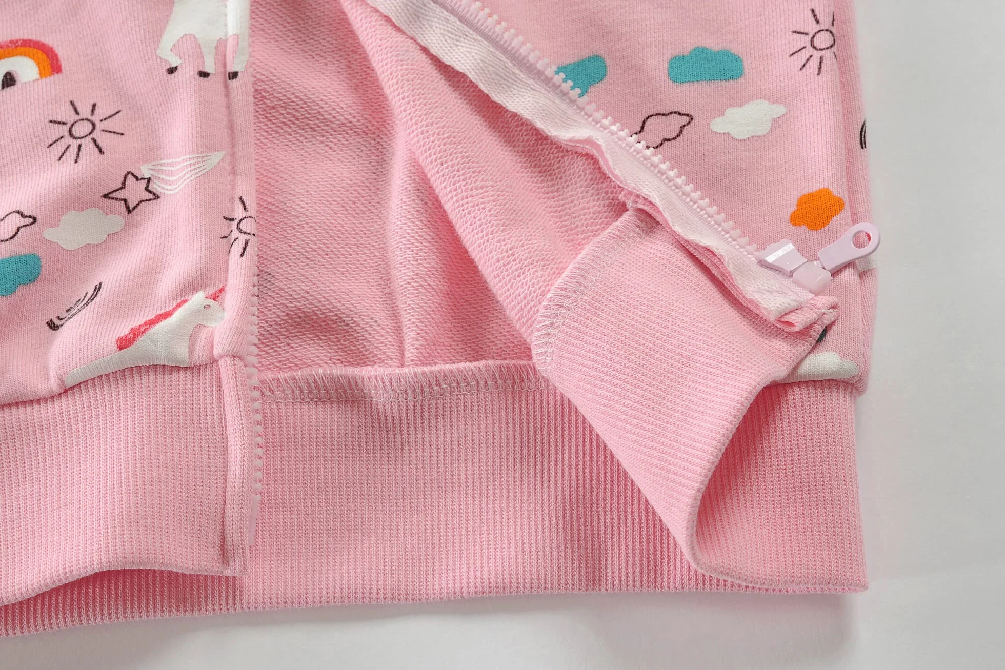 EULLA Sweat à capuche zippé enfant fille - Veste coton manches longues Licorne 92-122