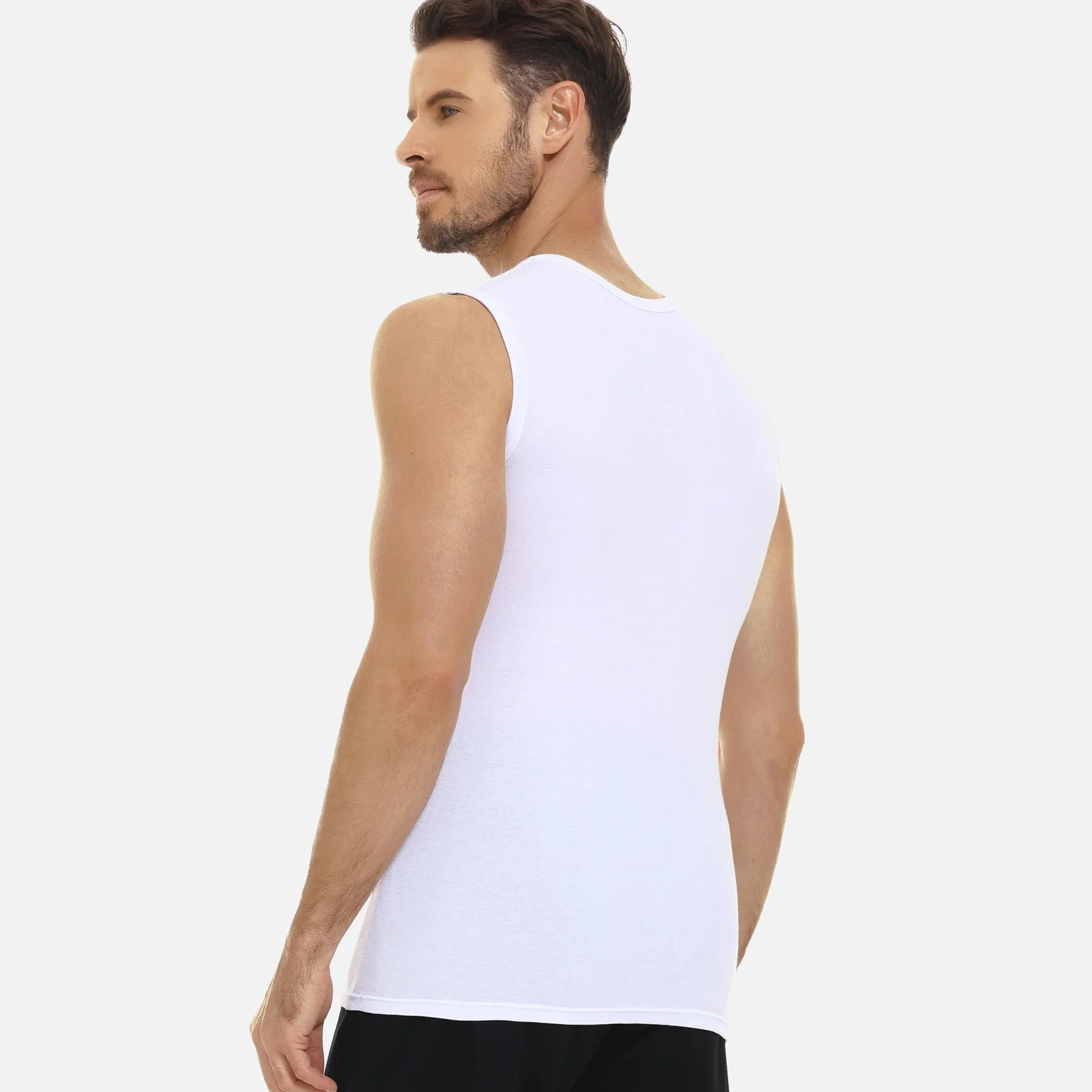 FALARY Débardeur Homme 100% Coton Lot de 3 Blanc Noir Bleu Olive S-5XL