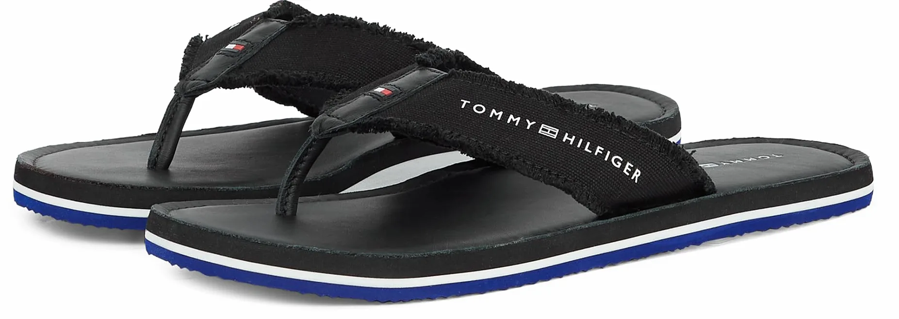 Tommy Hilfiger Tongs Homme Leather Beach Sandal avec Franges