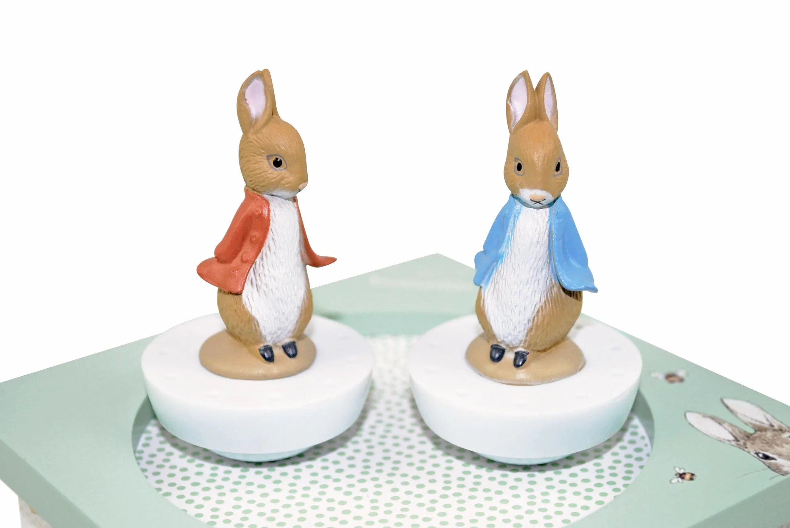TROUSSELIER Pierre Lapin Peter Rabbit Boîte à Musique Bébé Dancing en Bois Figurines Amovibles Cadeau Naissance Mozart