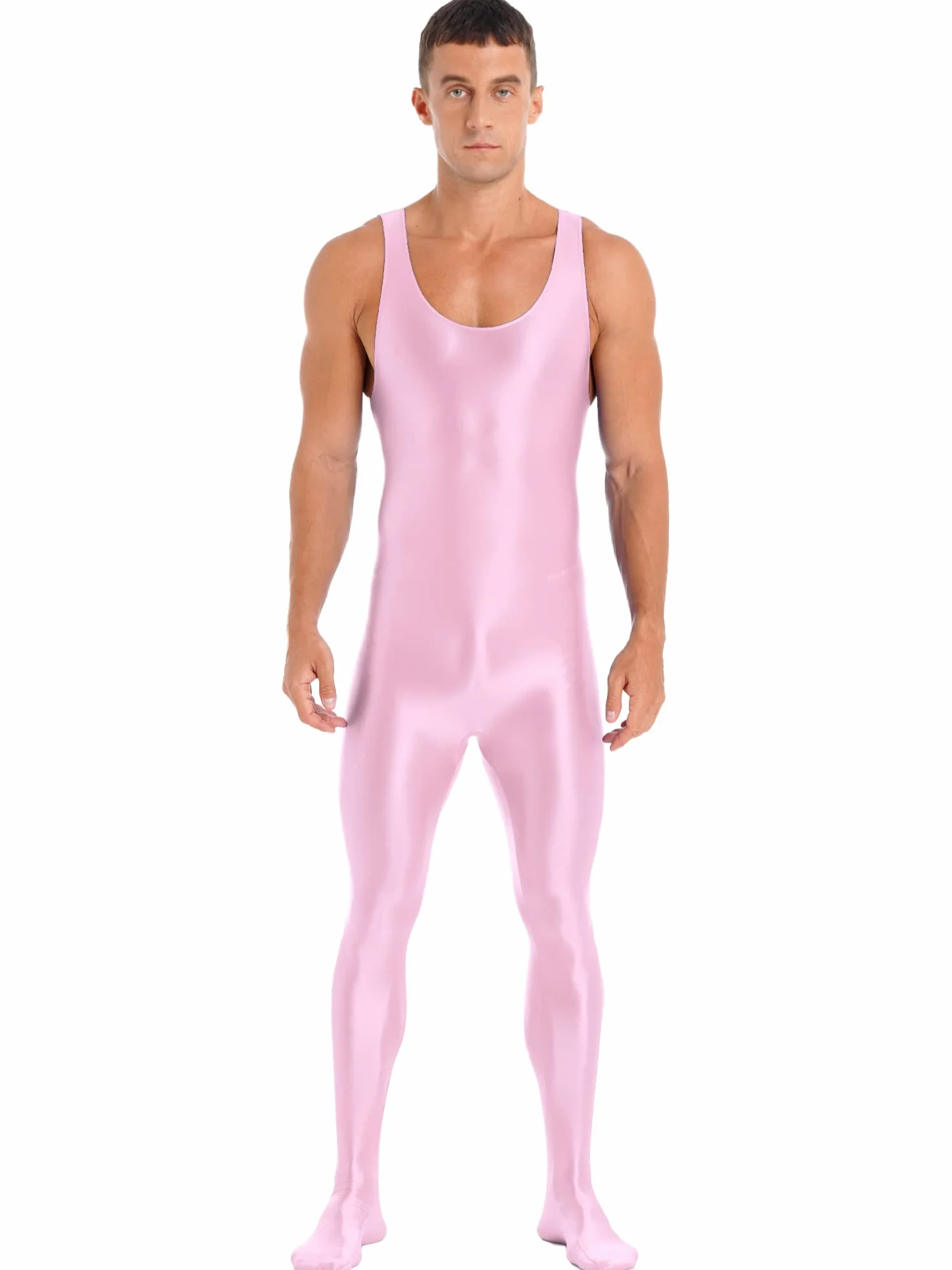 Alvivi Homme Justaucorps de Danse Sport Gymnastique Body sans Manches Leggings