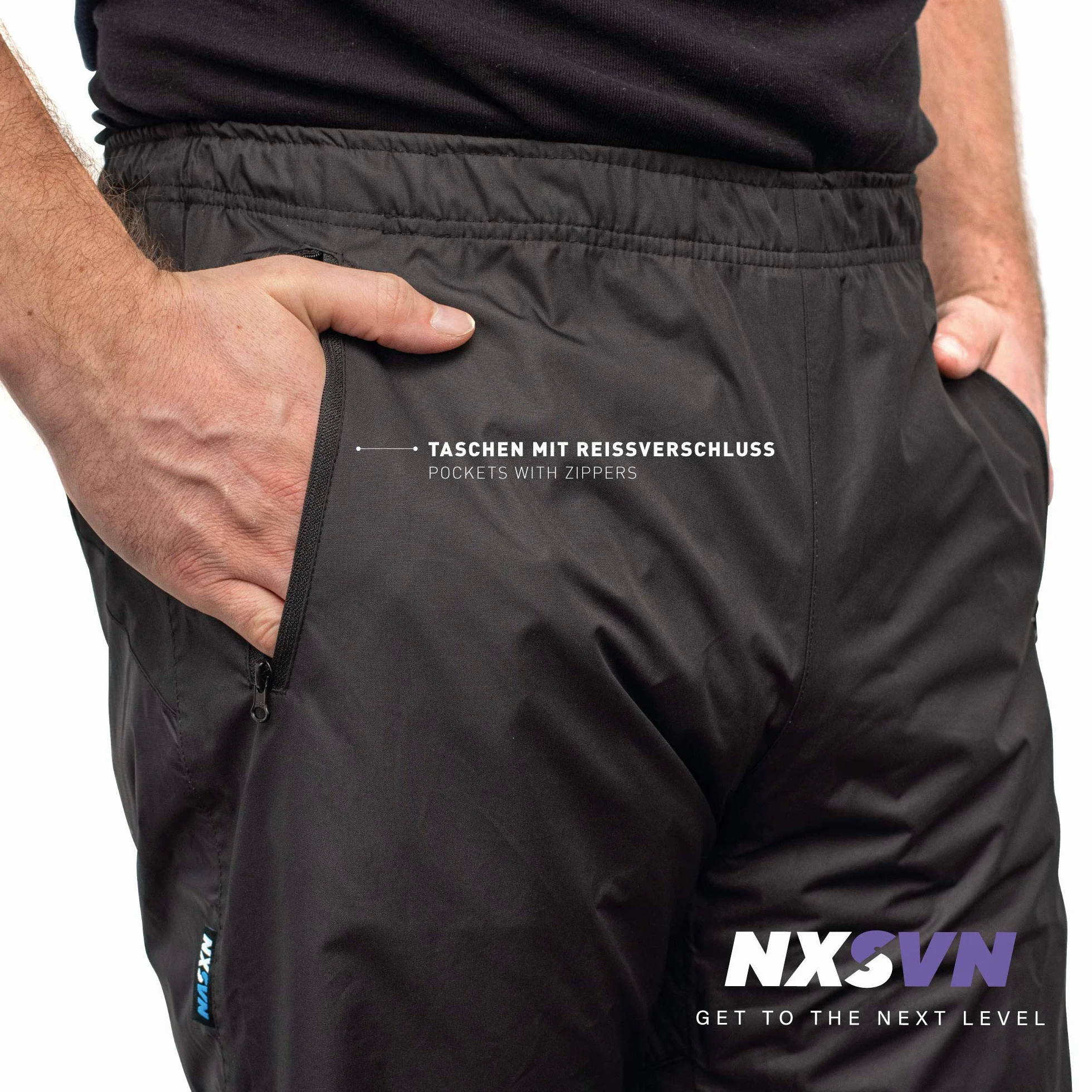 Rubberneck NXSVN Pantalon de Pluie Imperméable Respirant Visibilité Bandes Réfléchissantes 3M