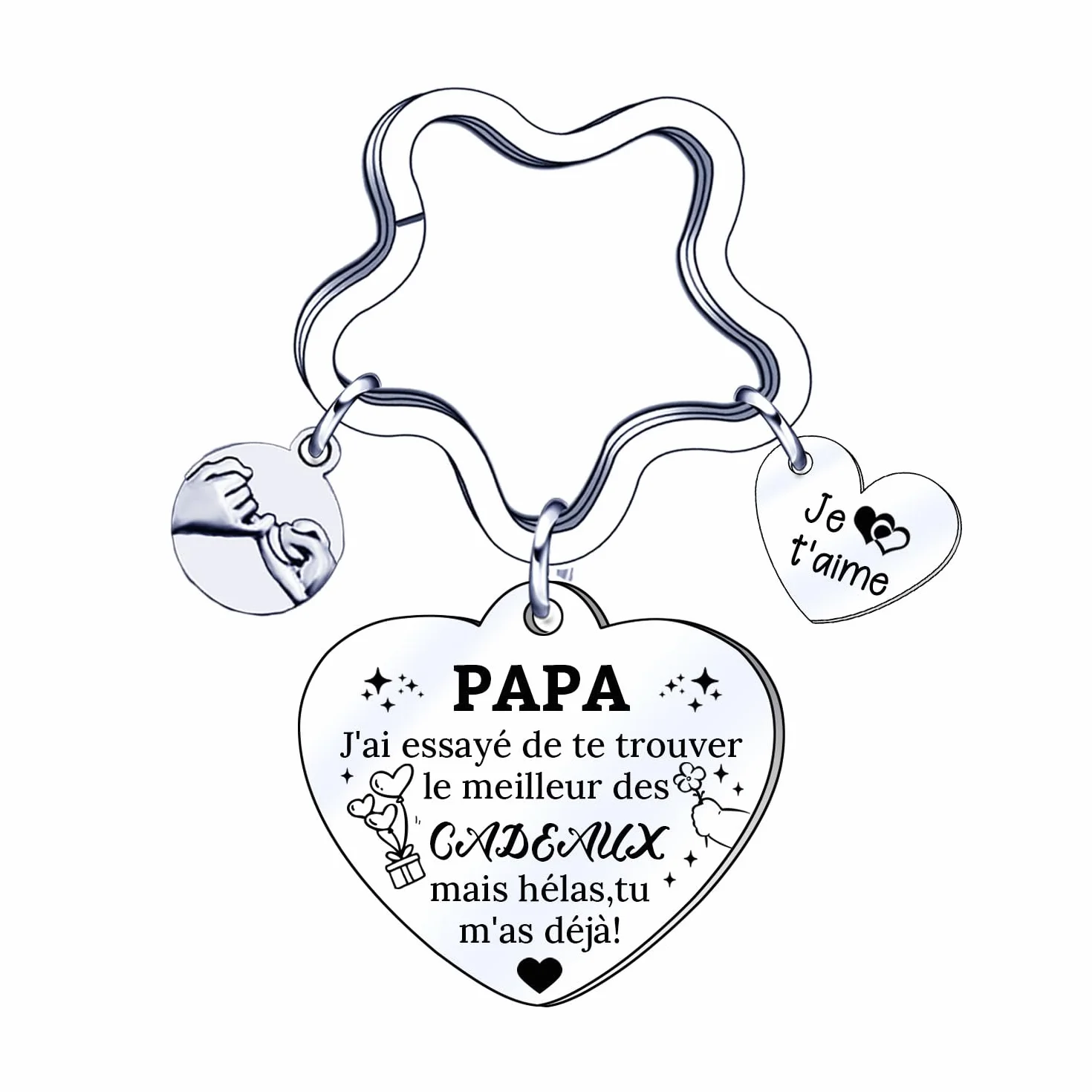 Porte-clés Papa Cadeau Fête des Pères Anniversaire Noël