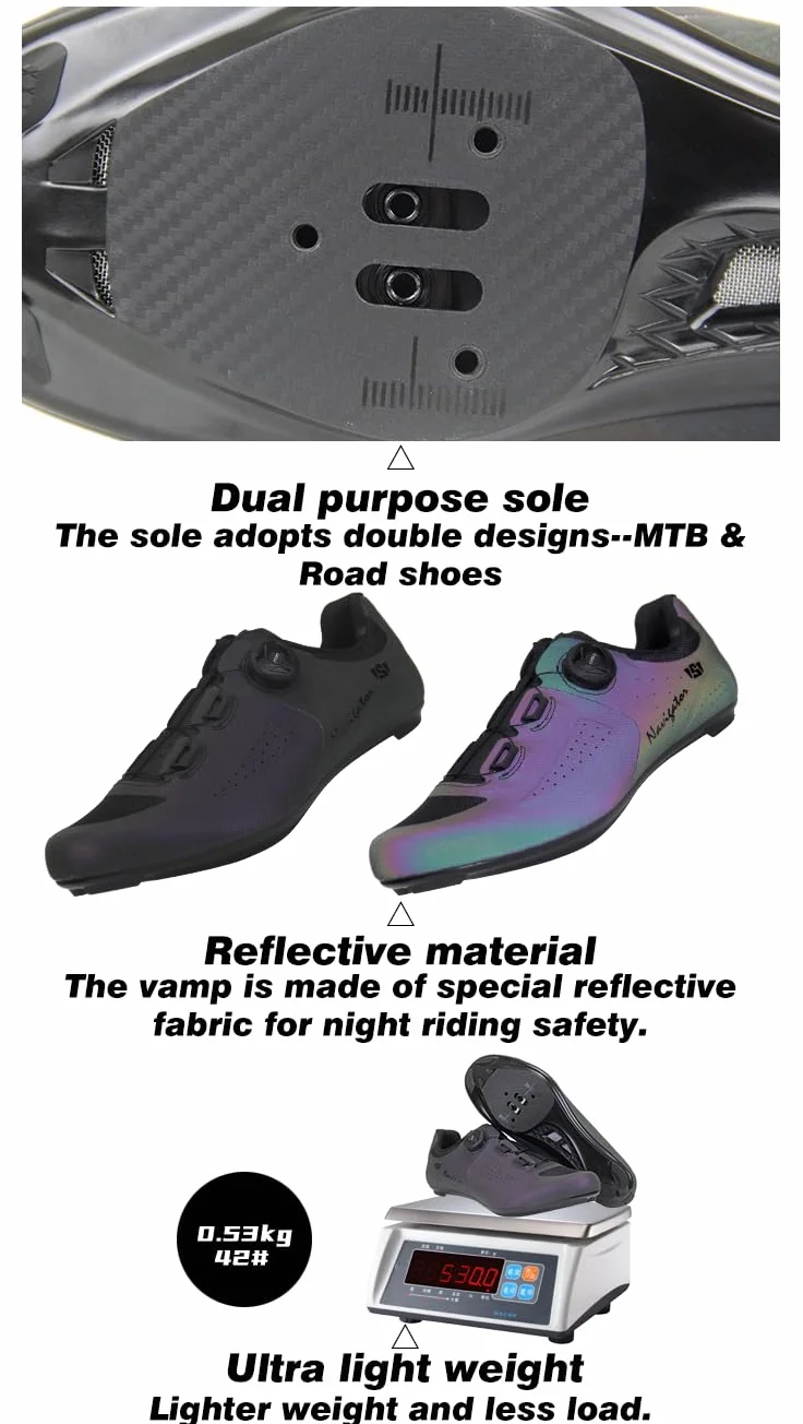 Msport Chaussures de Cyclisme avec Fermeture rotative Boa – Chaussures de vélo de Route légères