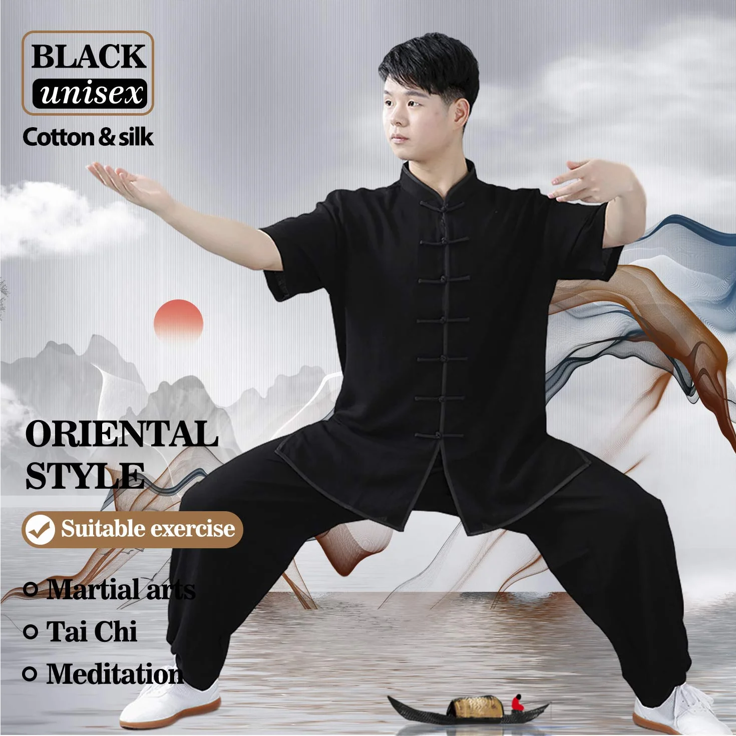 Costume Arts Martiaux Kung Fu Tai Chi Vêtements Unisexe Coupe Décontractée