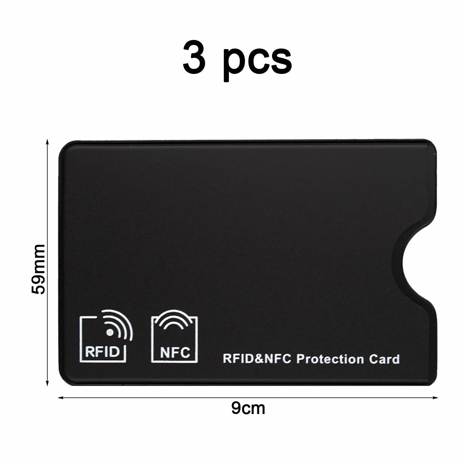 Protege Carte Bancaire Anti Piratage RFID 3 PCS 90x59mm Noir