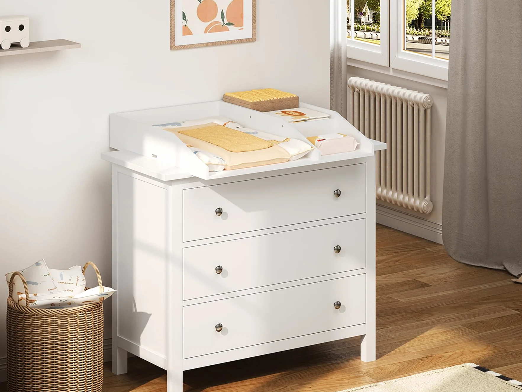 WOLTU Plan à langer amovible MDF 80x74,5x13,5 cm Blanc