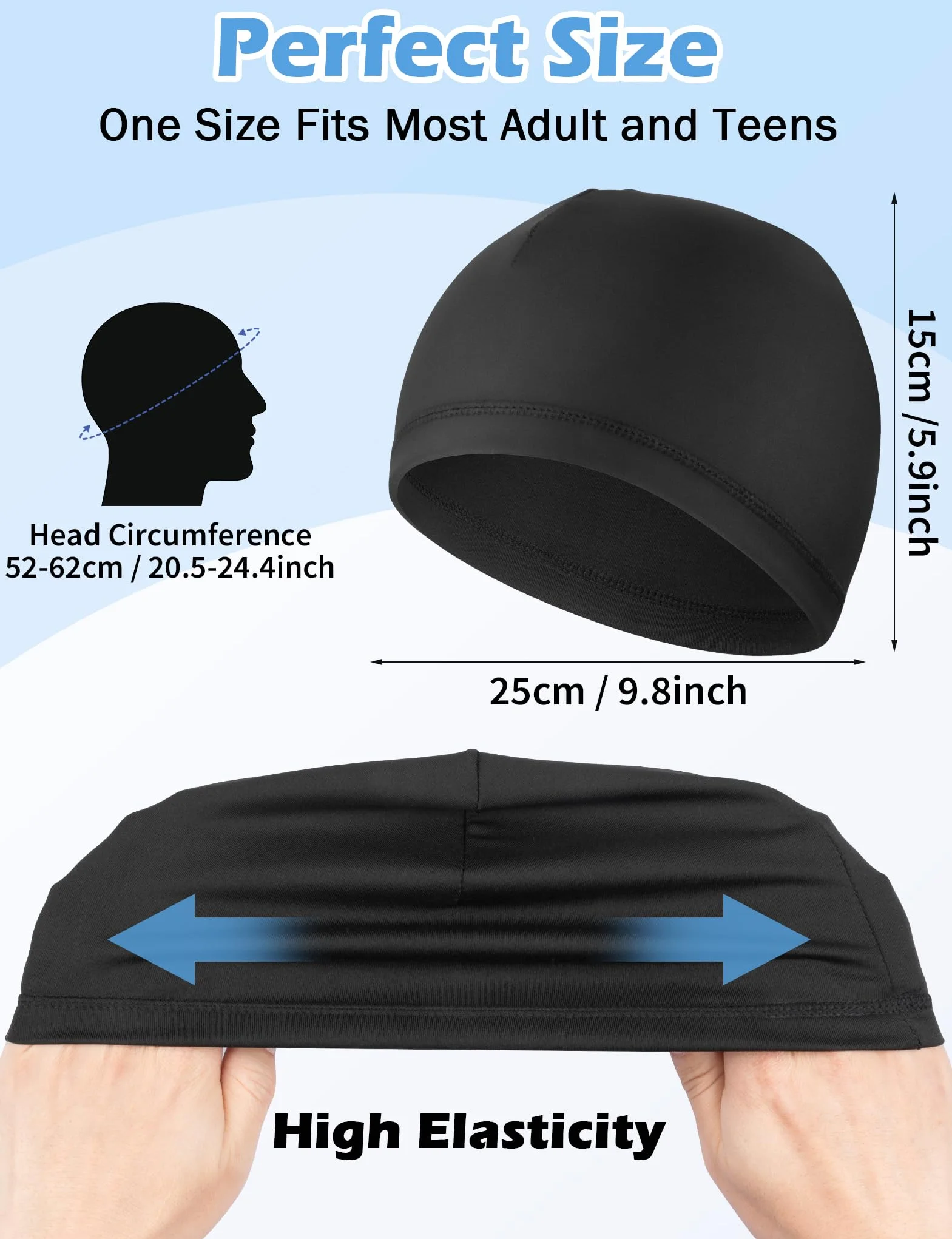 MELLIEX 3 Pièces Bonnets de Cyclisme sous Casque, Bonnet de Sport Respirant en Soie Glacée Été
