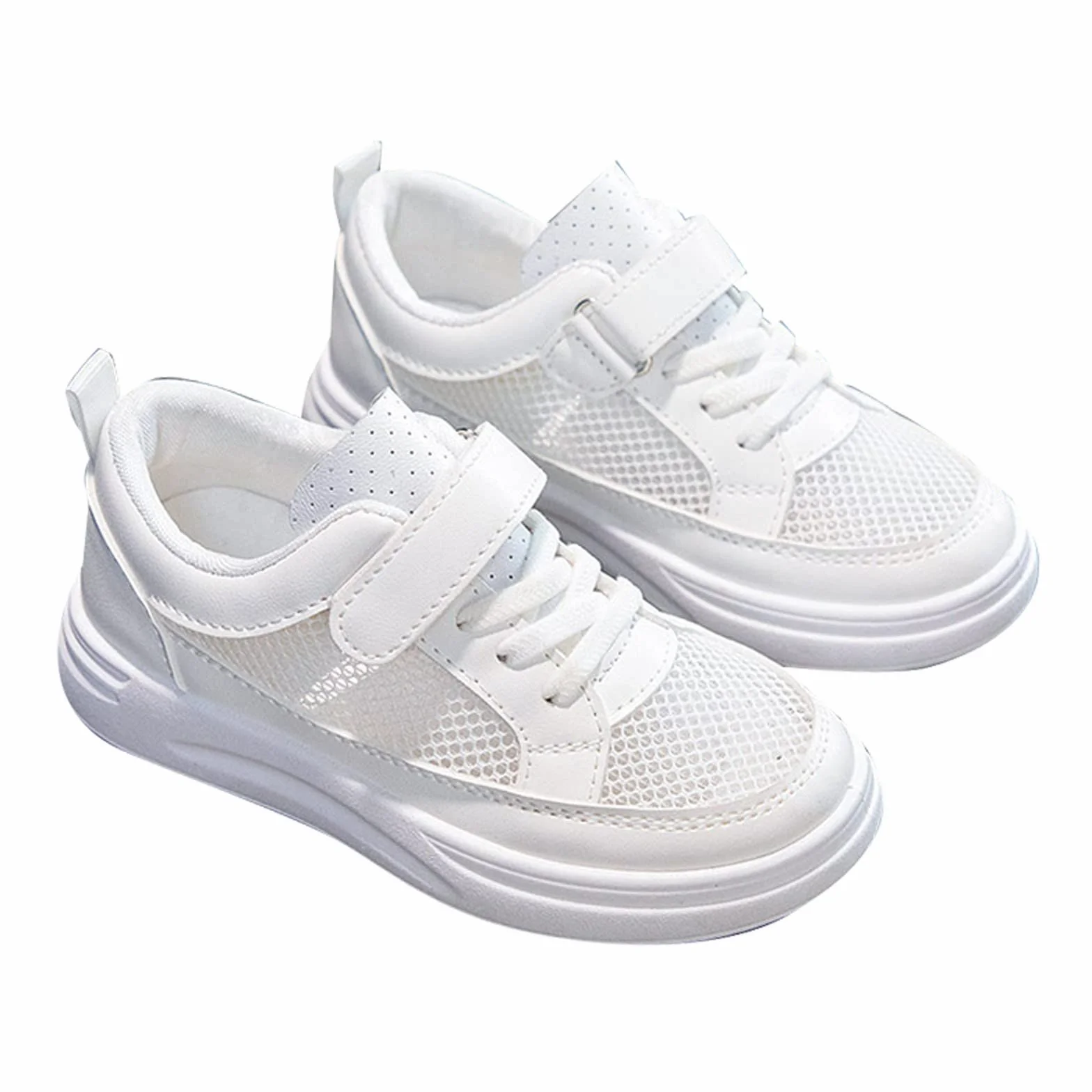 Chaussettes de sport pour fille antidérapantes respirantes maille semelle blanche enfants