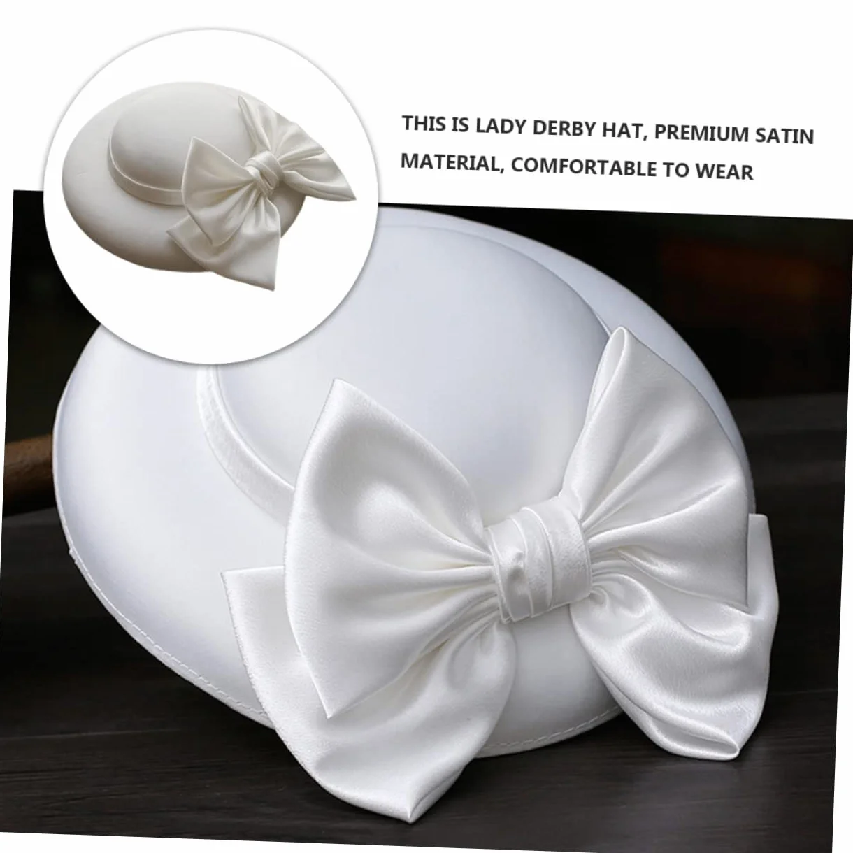 Bibi mignon de mariée classique chapeau seau Bowknot blanc pour femme mariage fête