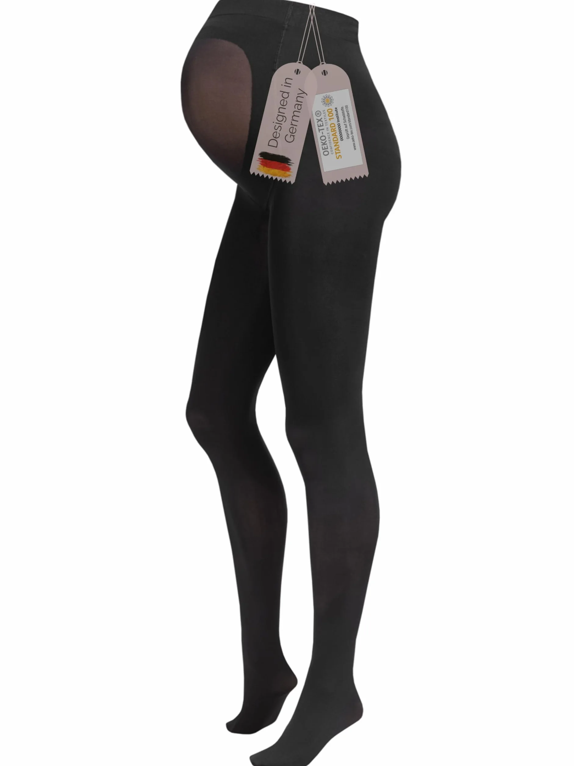 Collant de Grossesse opaque Voile 80DEN noirs matt Certifié Oeko-Tex 100 Lot de 1-2