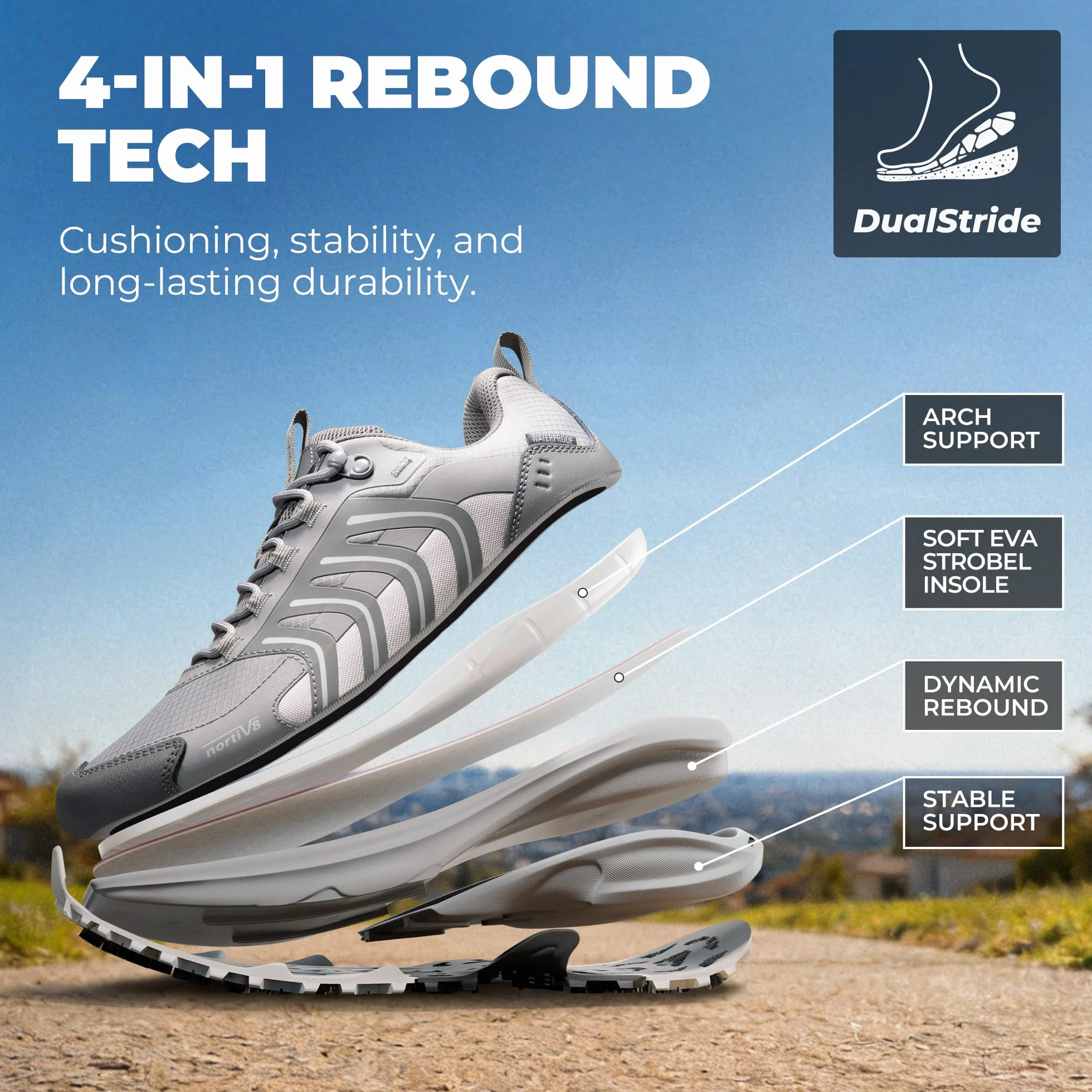 NORTIV 8 Chaussures De Randonnée Imperméables pour Hommes Légères Plein Air