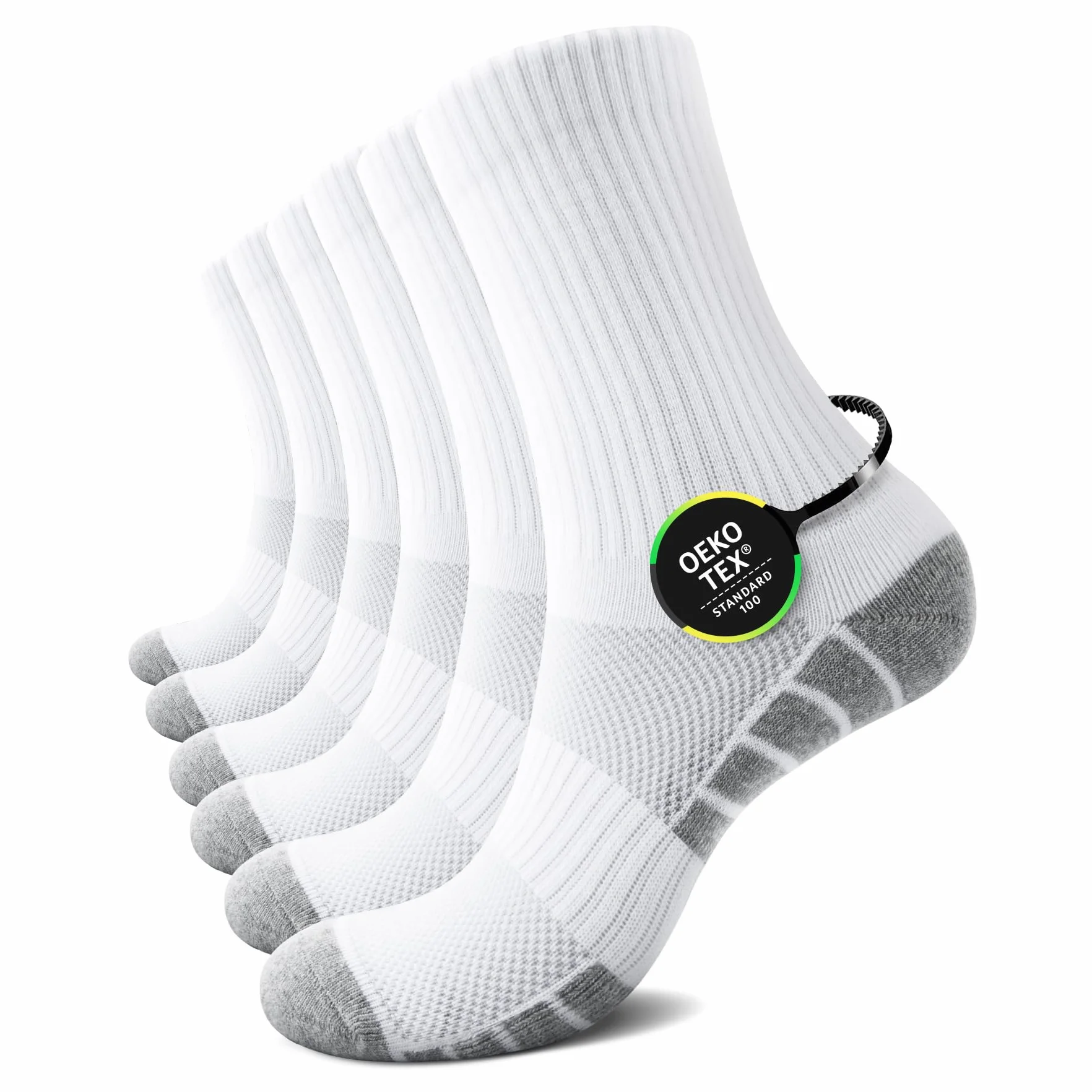 Chaussettes de Sport Coton Éponge Lot de 6 Homme Femme OEKO-TEX Standard 100 Tennis Course Trekking Golf