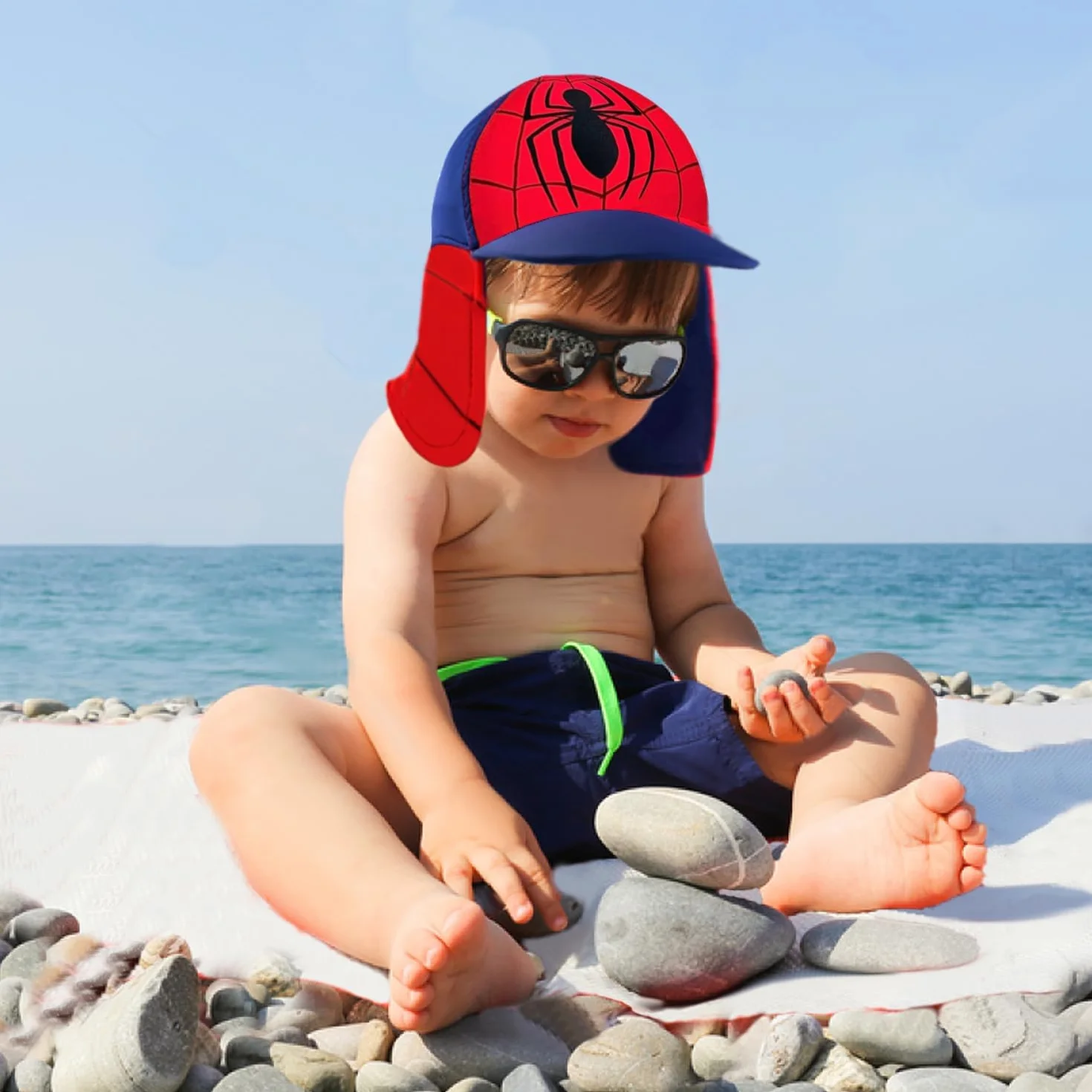 Chapeau de Soleil UPF 50+ Casquette Légionnaire Protection Solaire Enfants 3-15 Ans