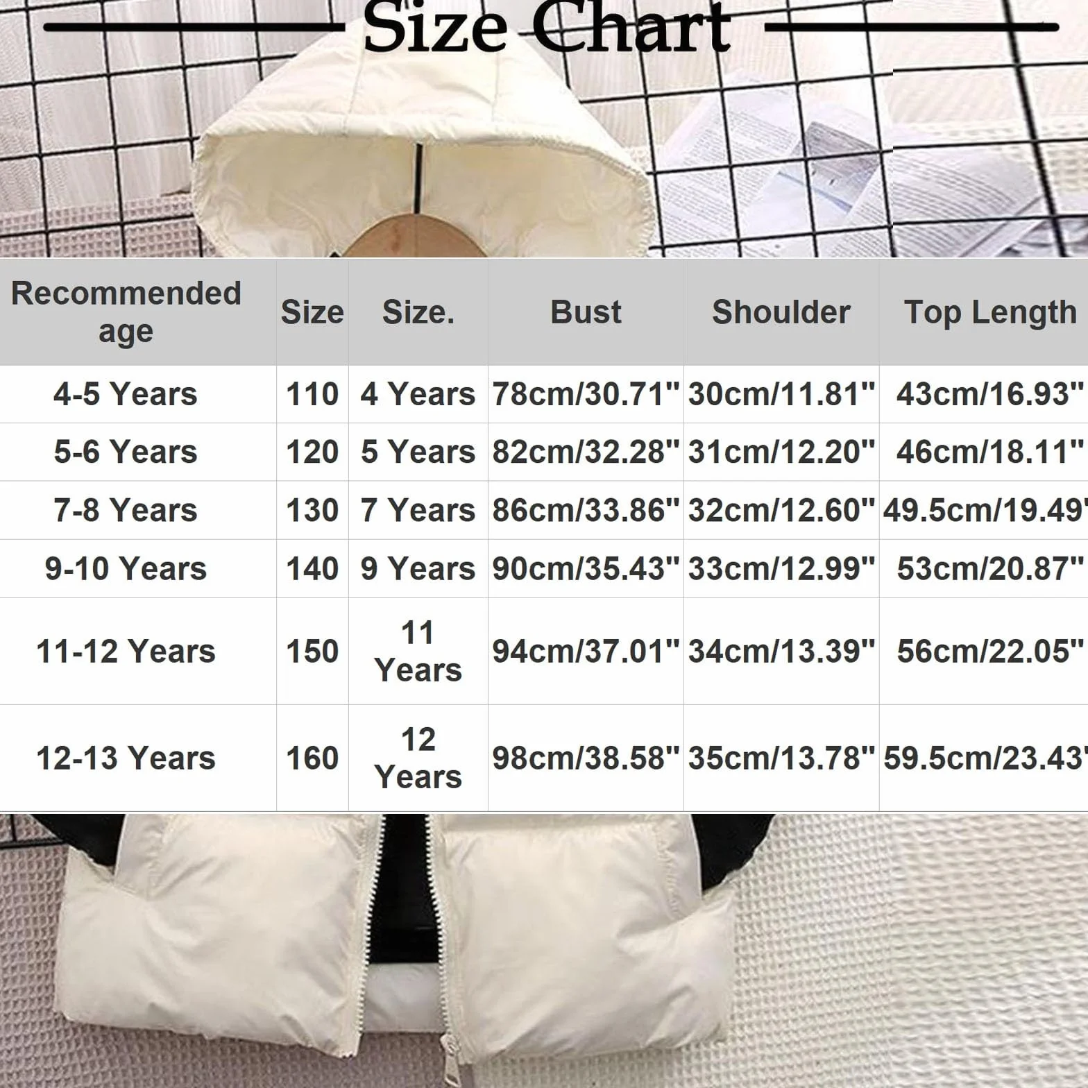 Gilet bouffant à capuche sans manches garçon chaud rembourré léger manteau thermique duvet noir 12-13 ans