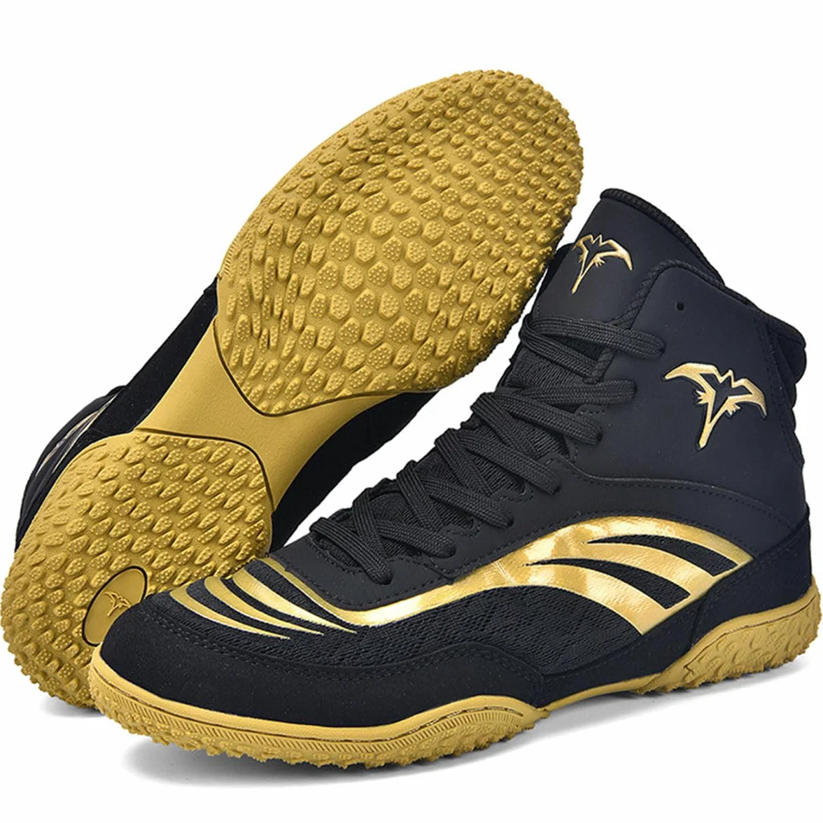 Chaussures de Lutte Hommes Antidérapantes Professionnelles Semelles Caoutchouc Boxe Kickboxing