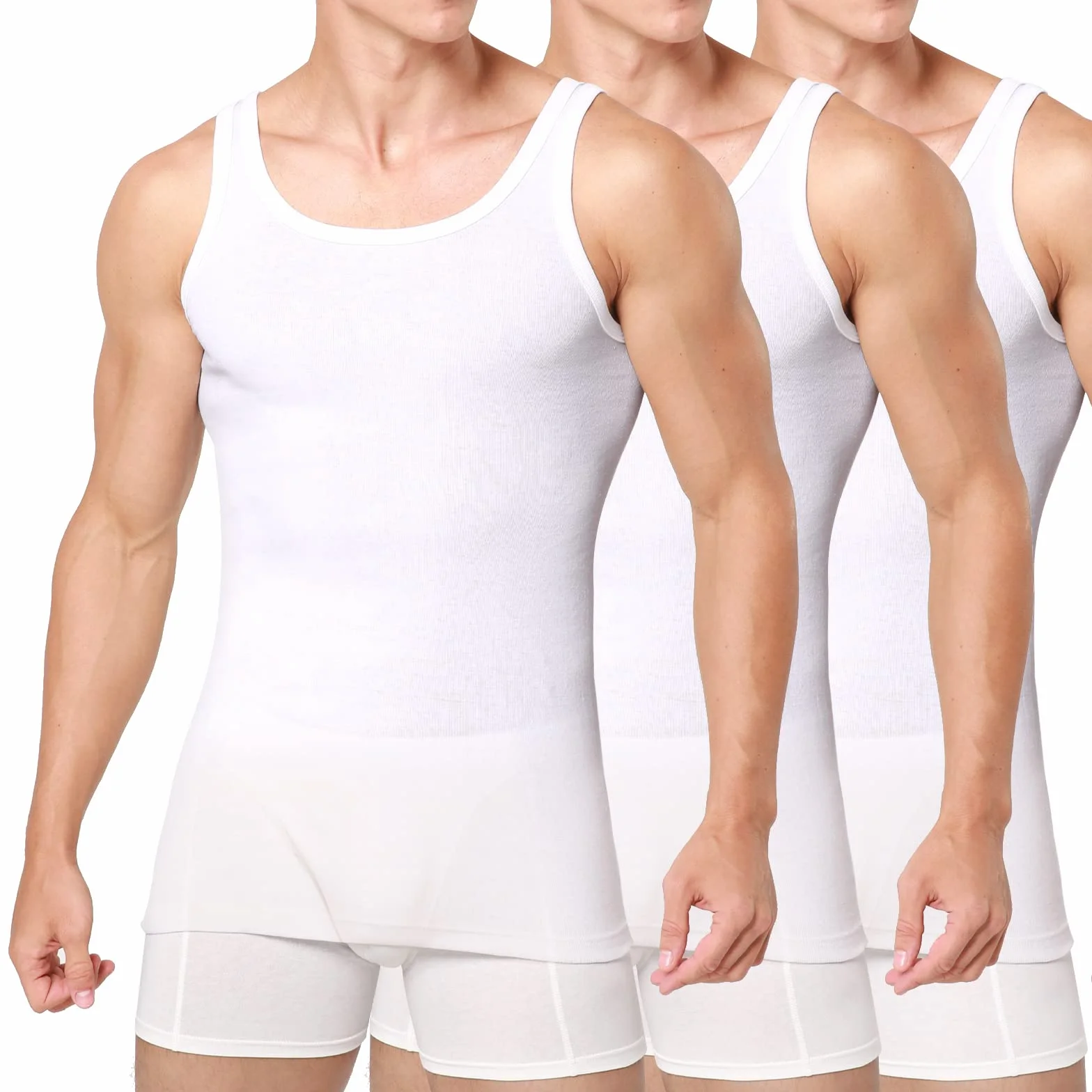 Débardeur Homme Lot de 3 - 100% Coton Maillot de Corps