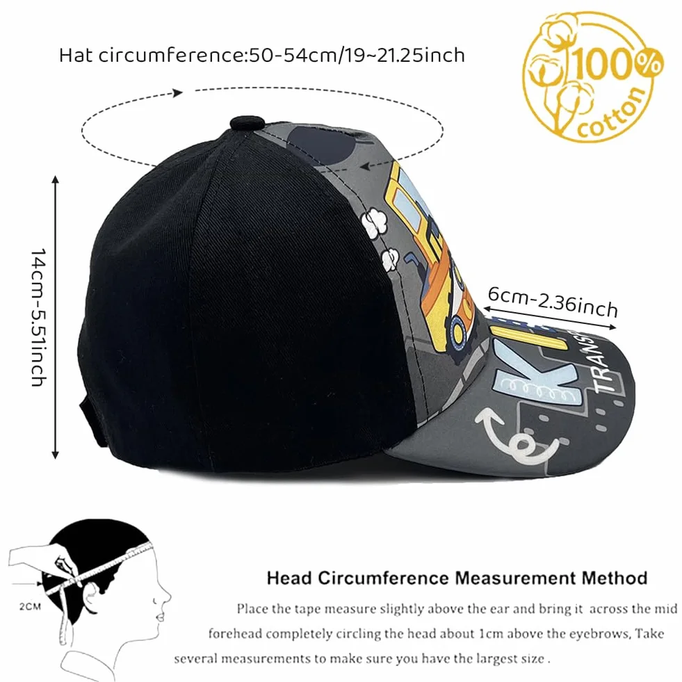 Casquettes Brodées Capybara Baseball pour Enfants en Coton Excavator Modèle Sport Outdoor