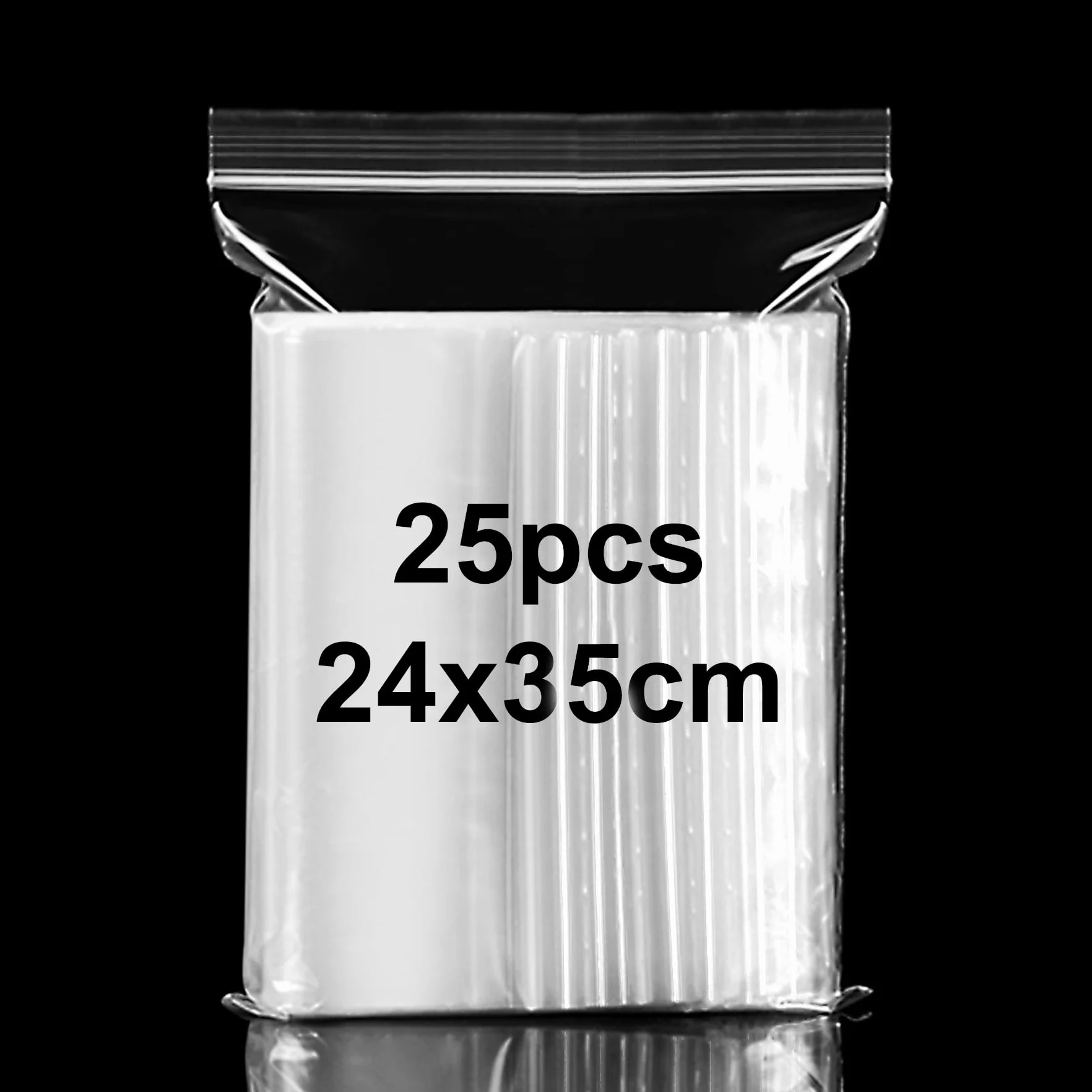 Sachet Zippé Transparent Cellophane 24x35cm 25 Pièces Sacs Plastique Refermables Pochette Zip pour Vêtements