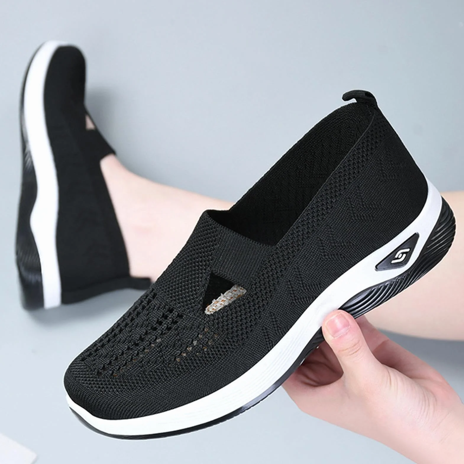 Chaussures orthopédiques Femme sans Lacets Mains Libres Randonnée Plein air