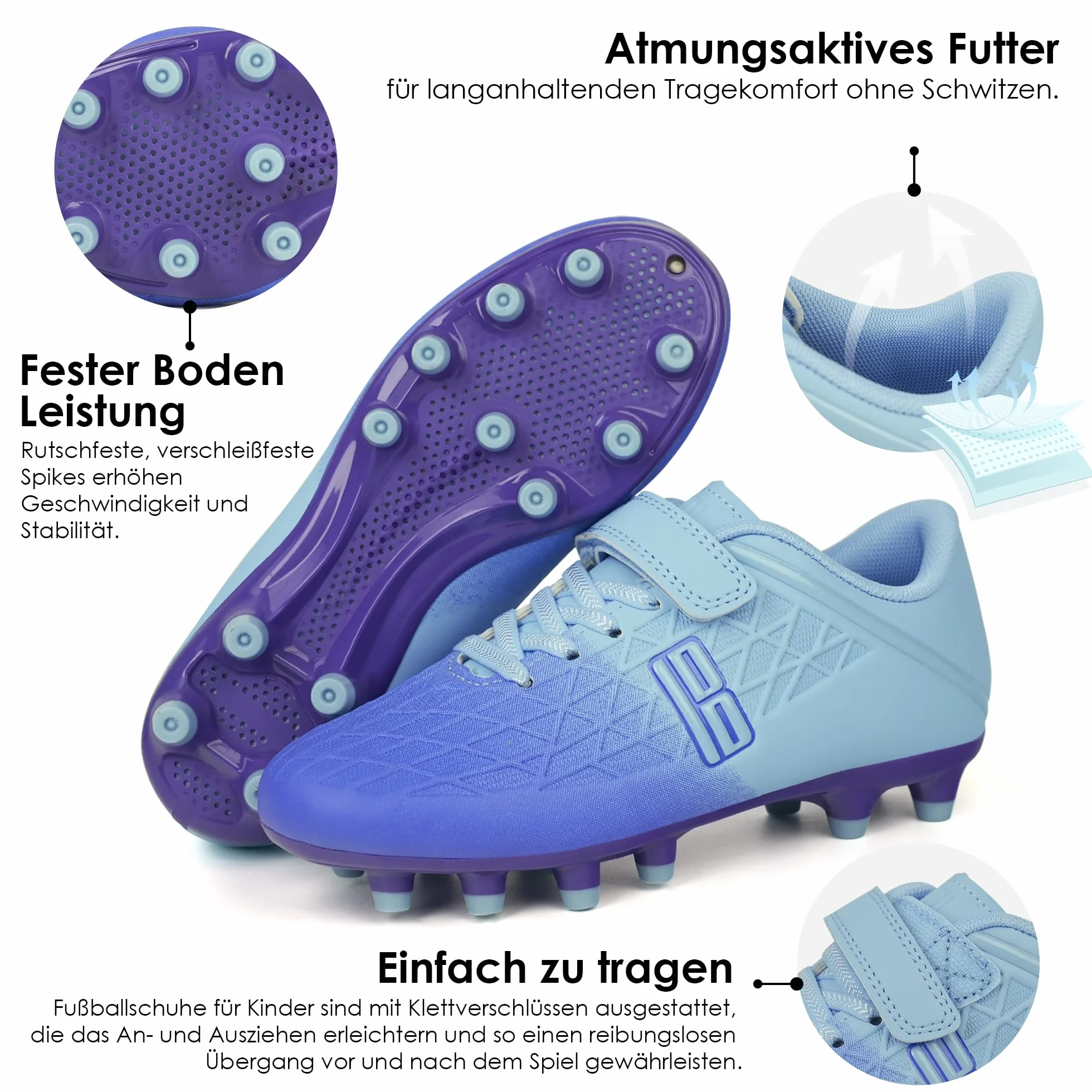 JABASIC Chaussures de Football Enfants Garçons Filles avec Chaussettes