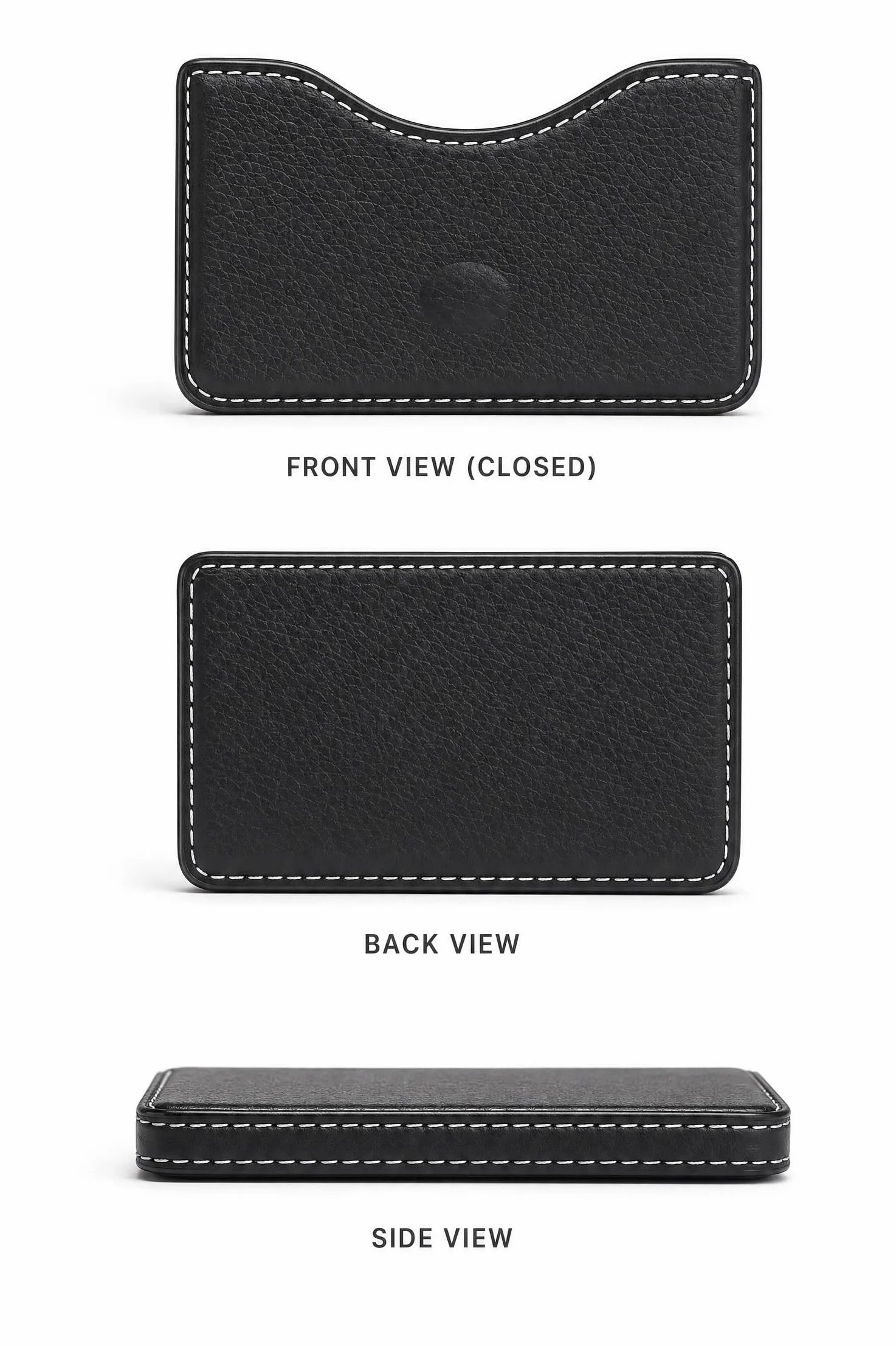 Porte Carte de Visite Slim Étui Noir 9.6x6.5x2cm Business Card Holder
